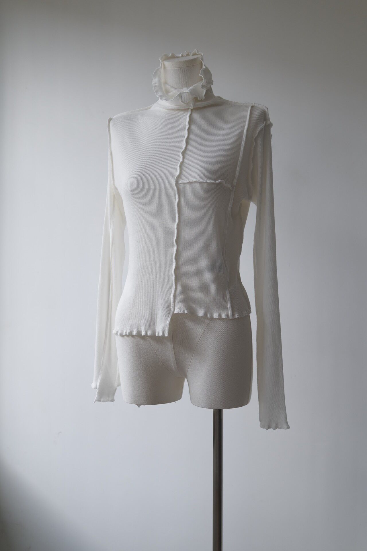 Yohji Yamamoto Y's 24AW Asymmetric Turtleneck Top — front
