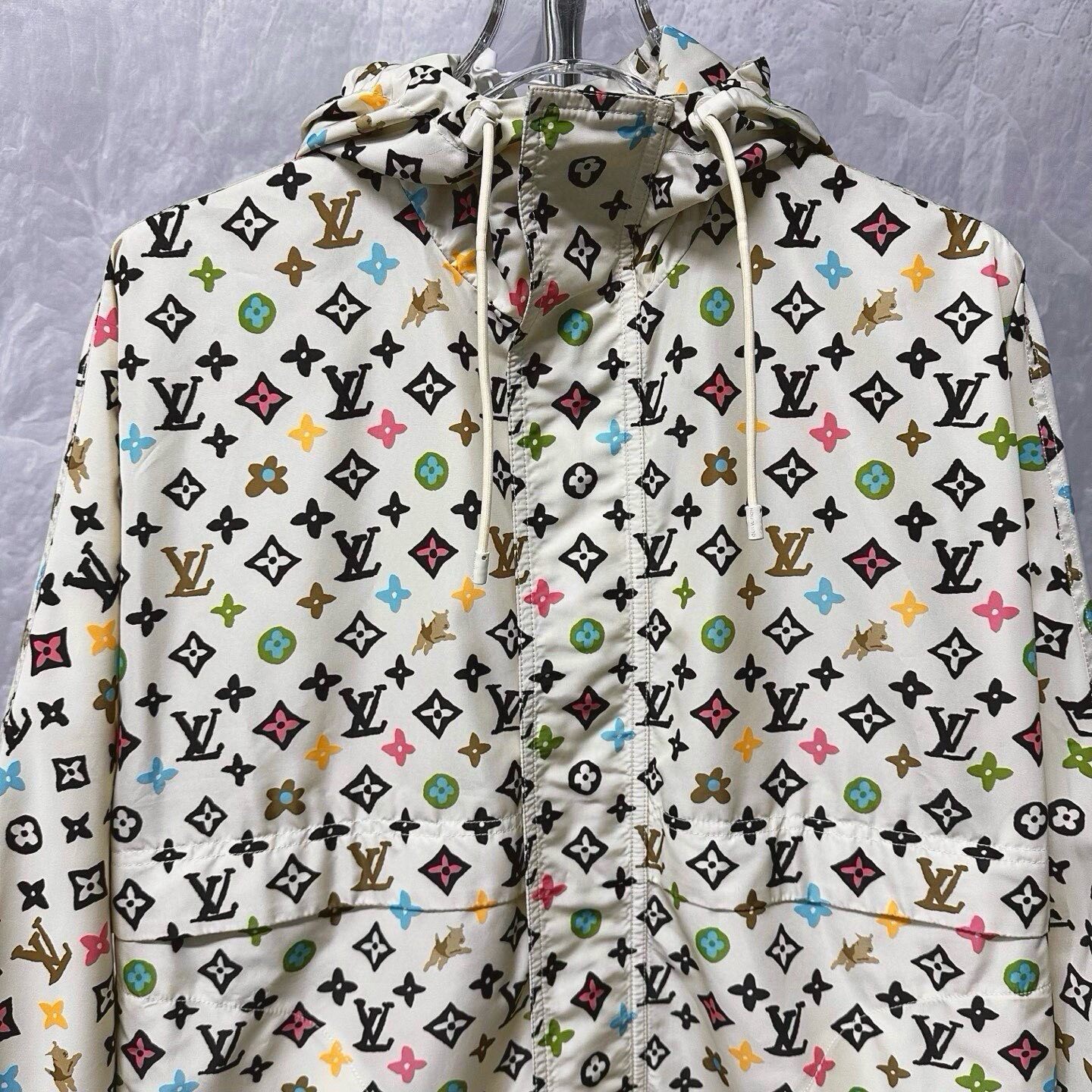 LV FW24 Colorful Monogram Hooded Anorak — detail