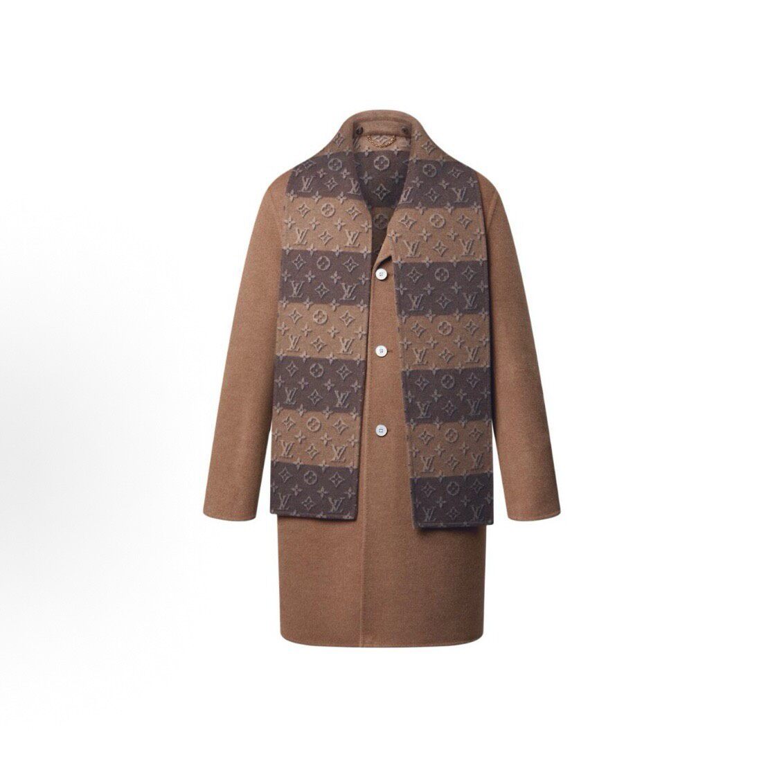 Louis Vuitton SS26 Monogram Scarf Overcoat
