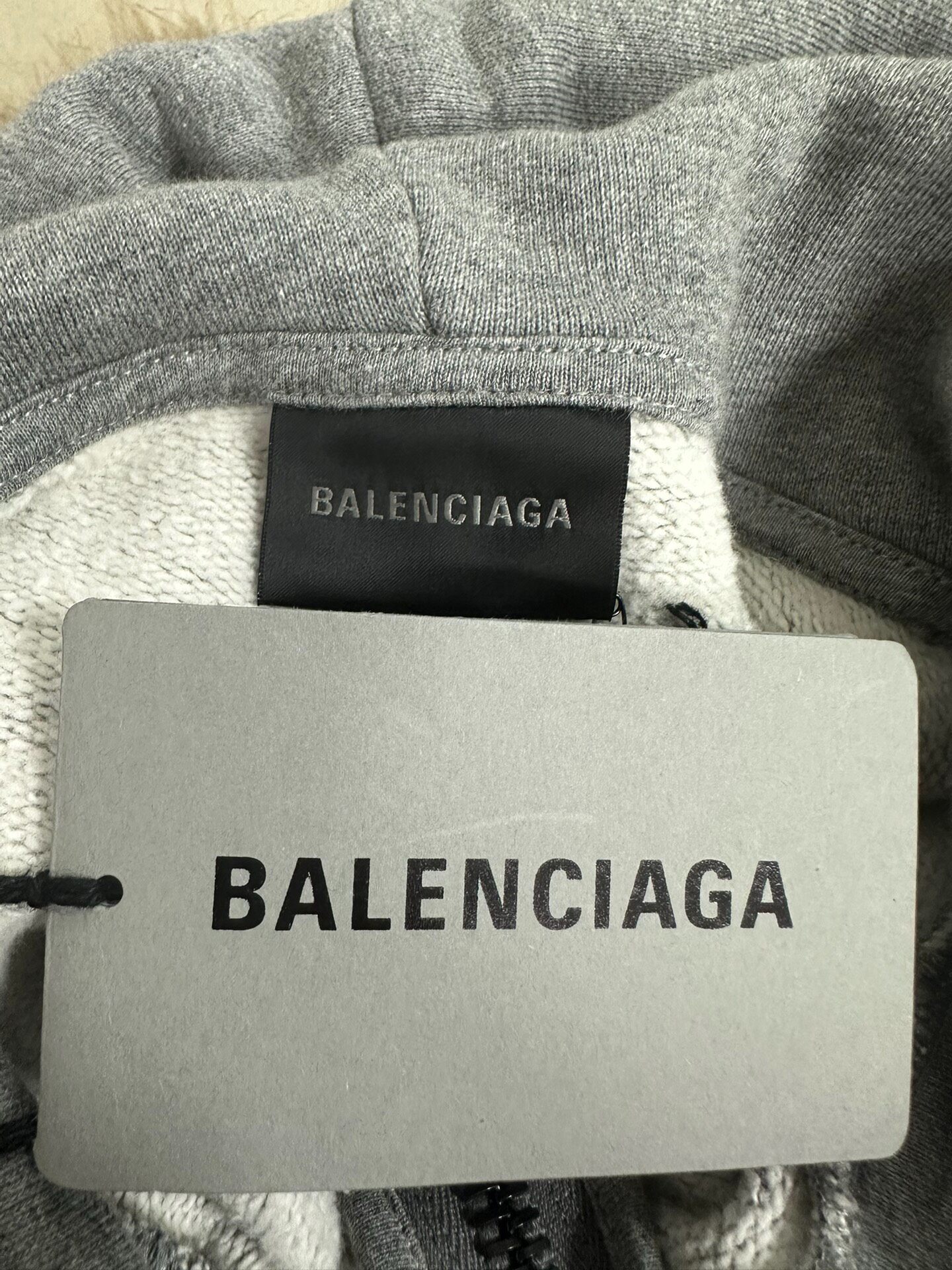 Balenciaga Oversized Zip-Up Hoodie — label