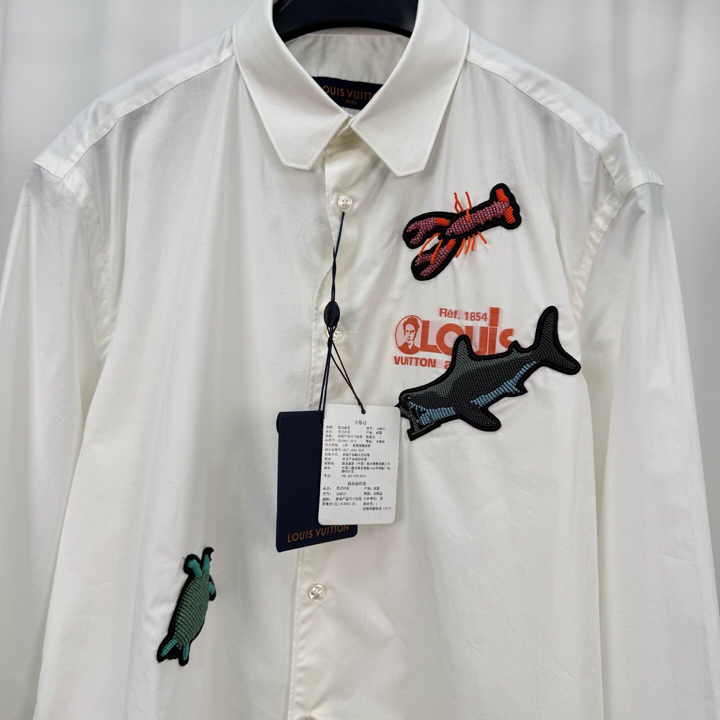 Louis Vuitton White Marine Patch Shirt — detail