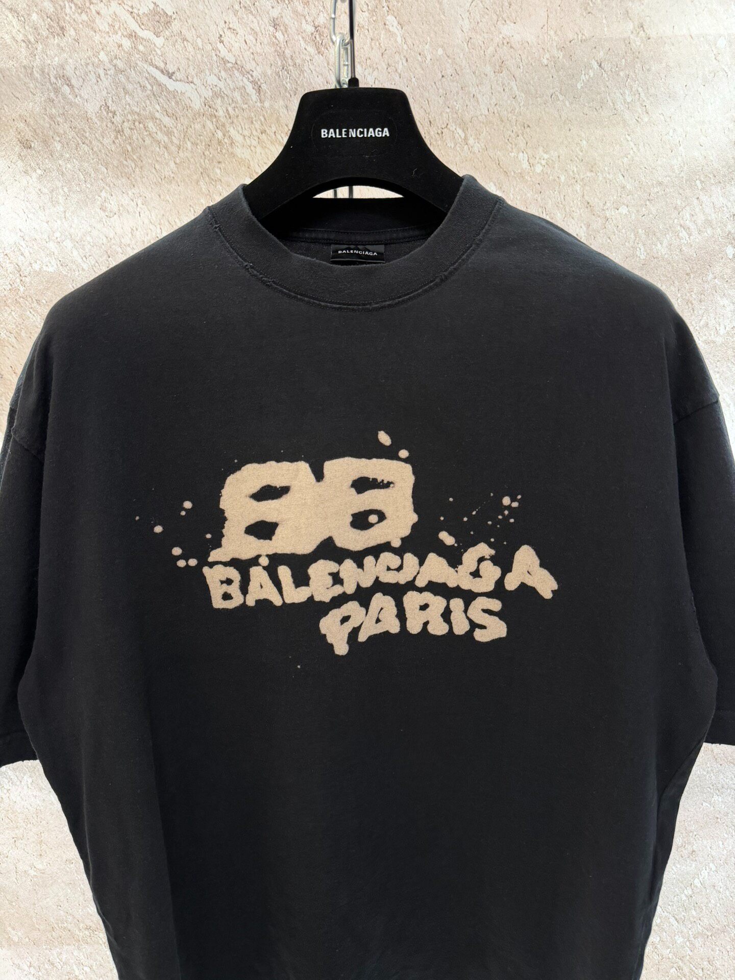 Balenciaga Black Short-Sleeve T-Shirt — front