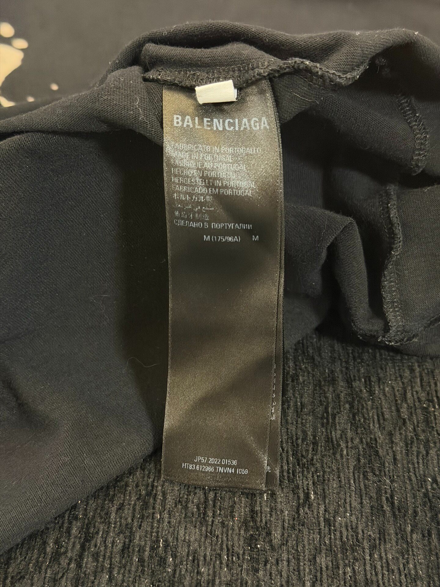 Balenciaga Black Short-Sleeve T-Shirt — label