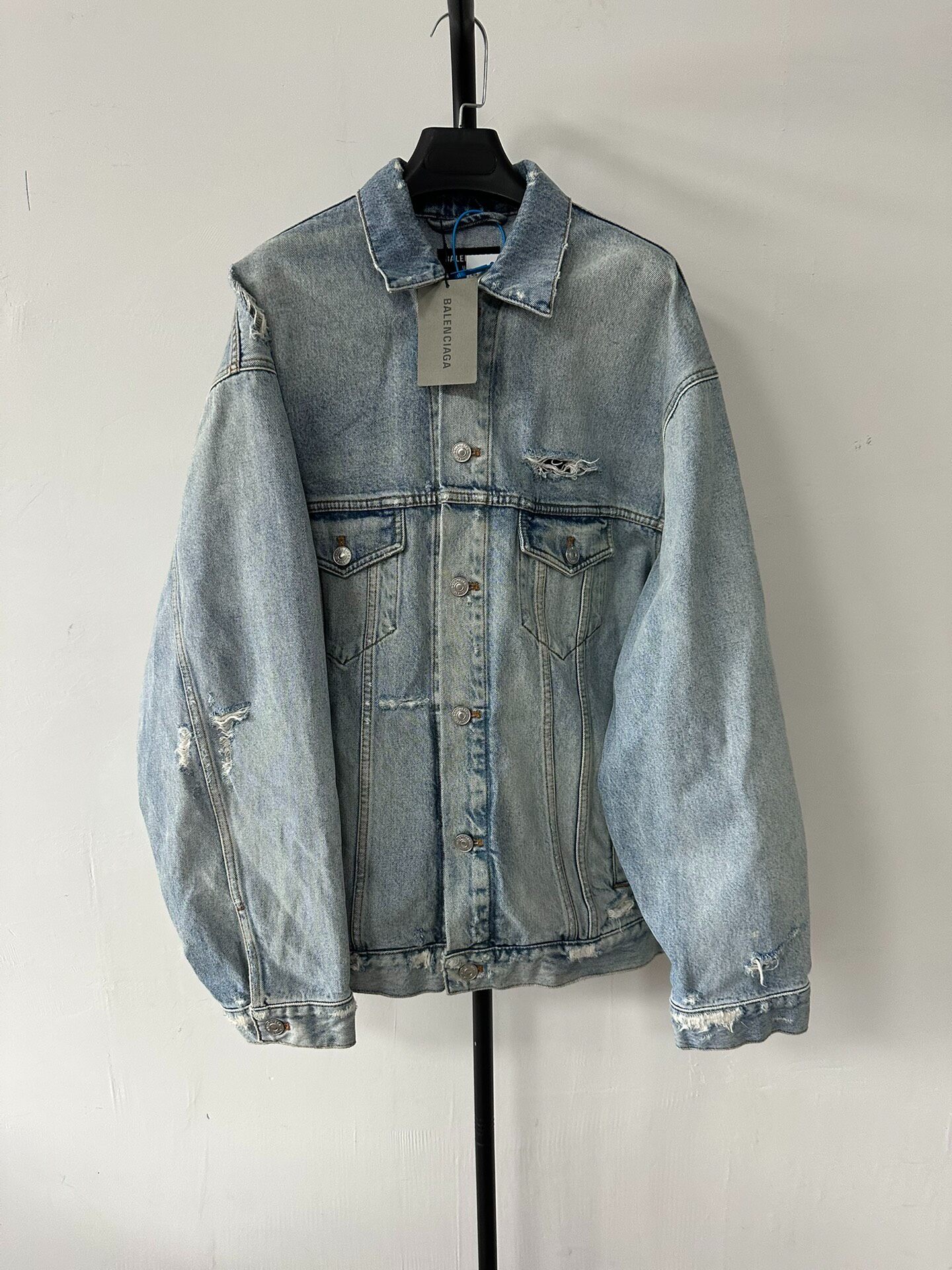 Balenciaga Oversized Barcode Denim Jacket