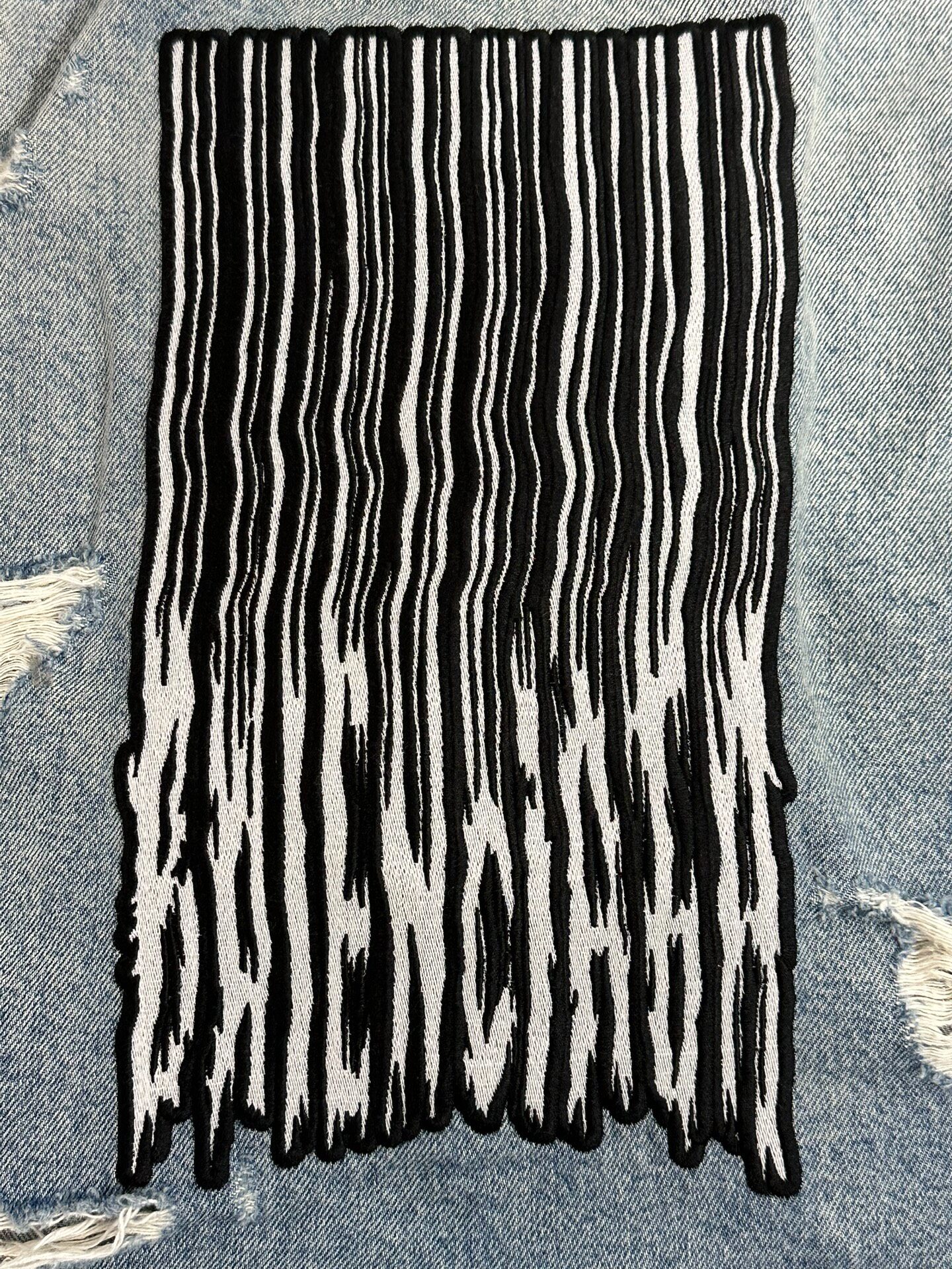 Balenciaga Oversized Barcode Denim Jacket — detail