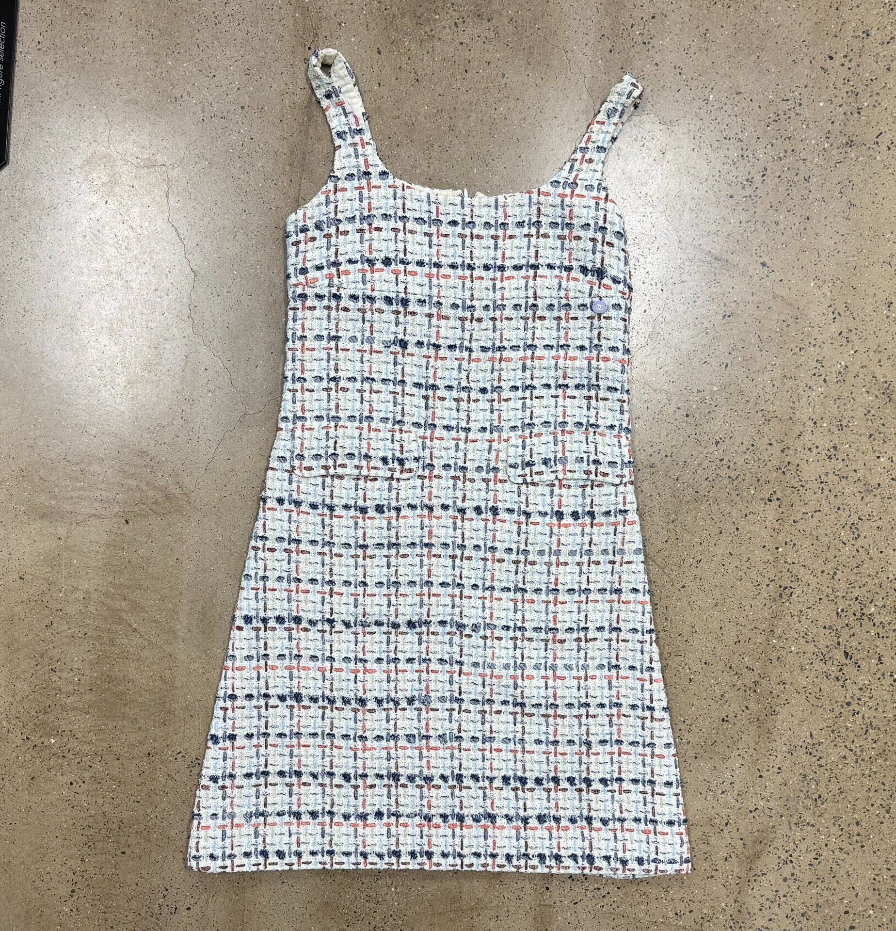 Chanel Blue Fantasy Tweed Midi Dress