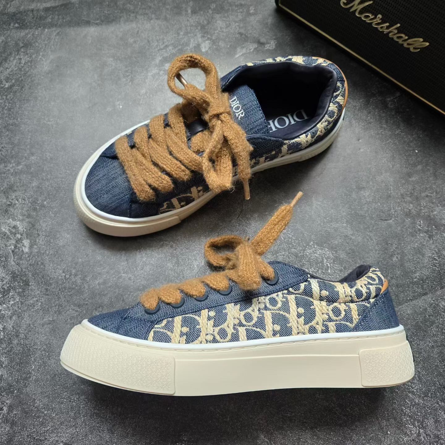Dior B33 Navy Denim Sneakers — back