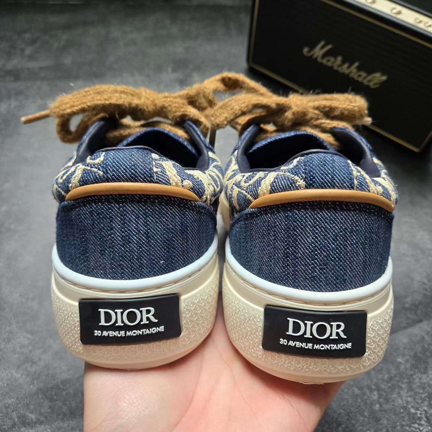 Dior B33 Navy Denim Sneakers — detail