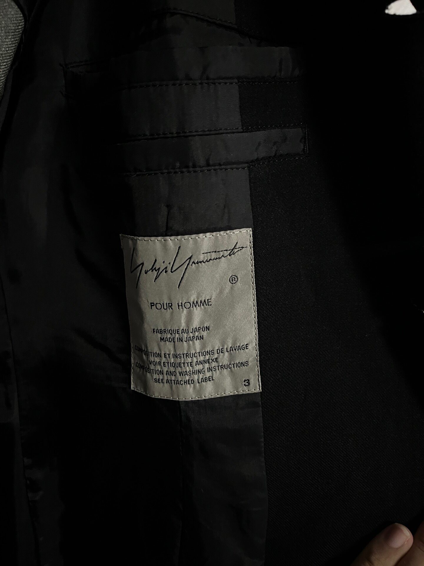 Yohji Yamamoto 19SS Printed Coat — label