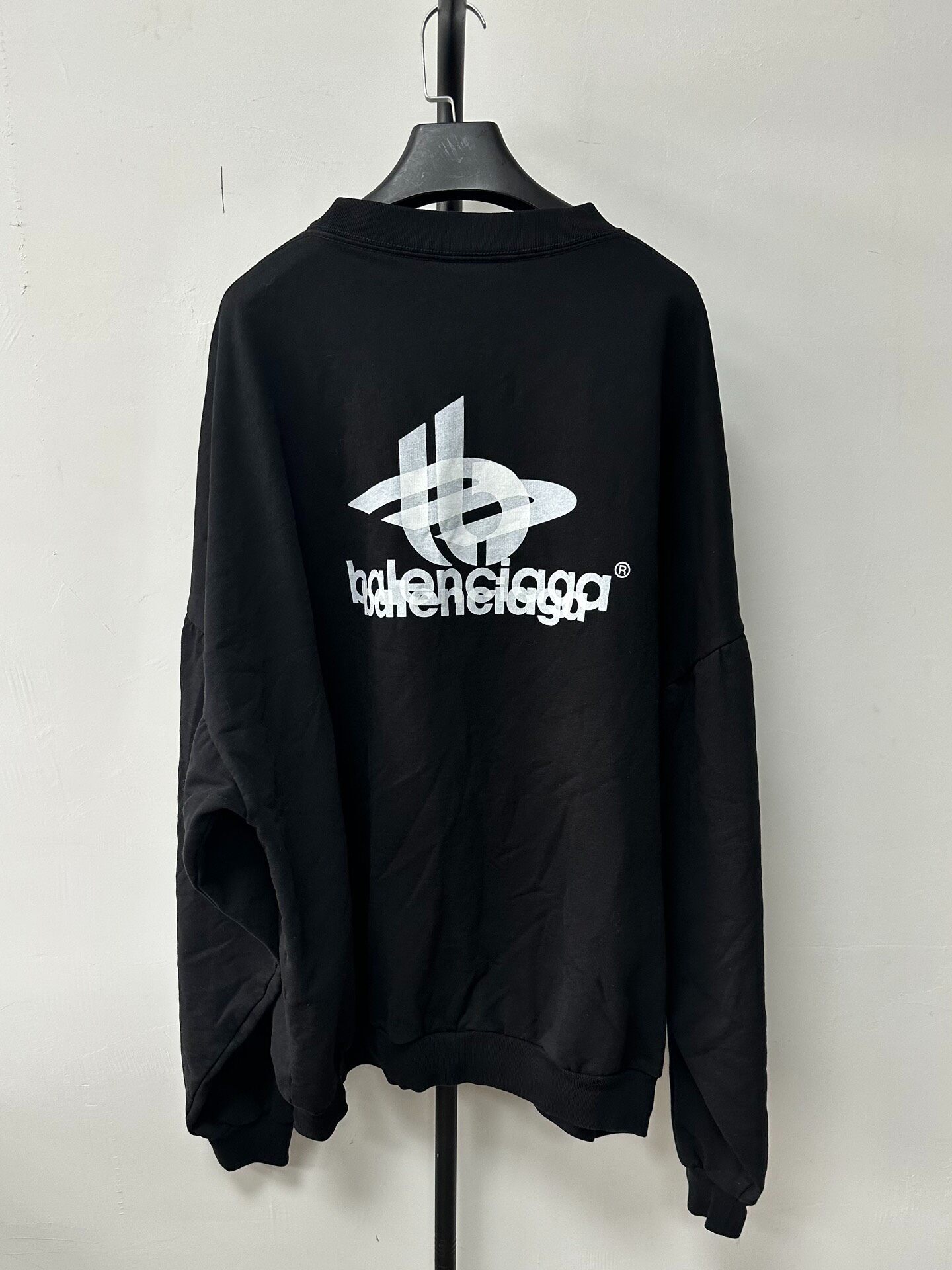 Balenciaga Men's Black Oversized Sweatshirt — front
