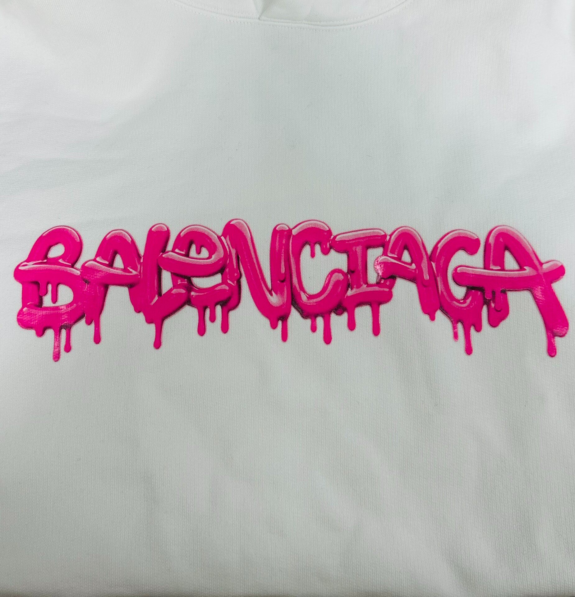 Balenciaga Women's White Slime Hoodie — detail