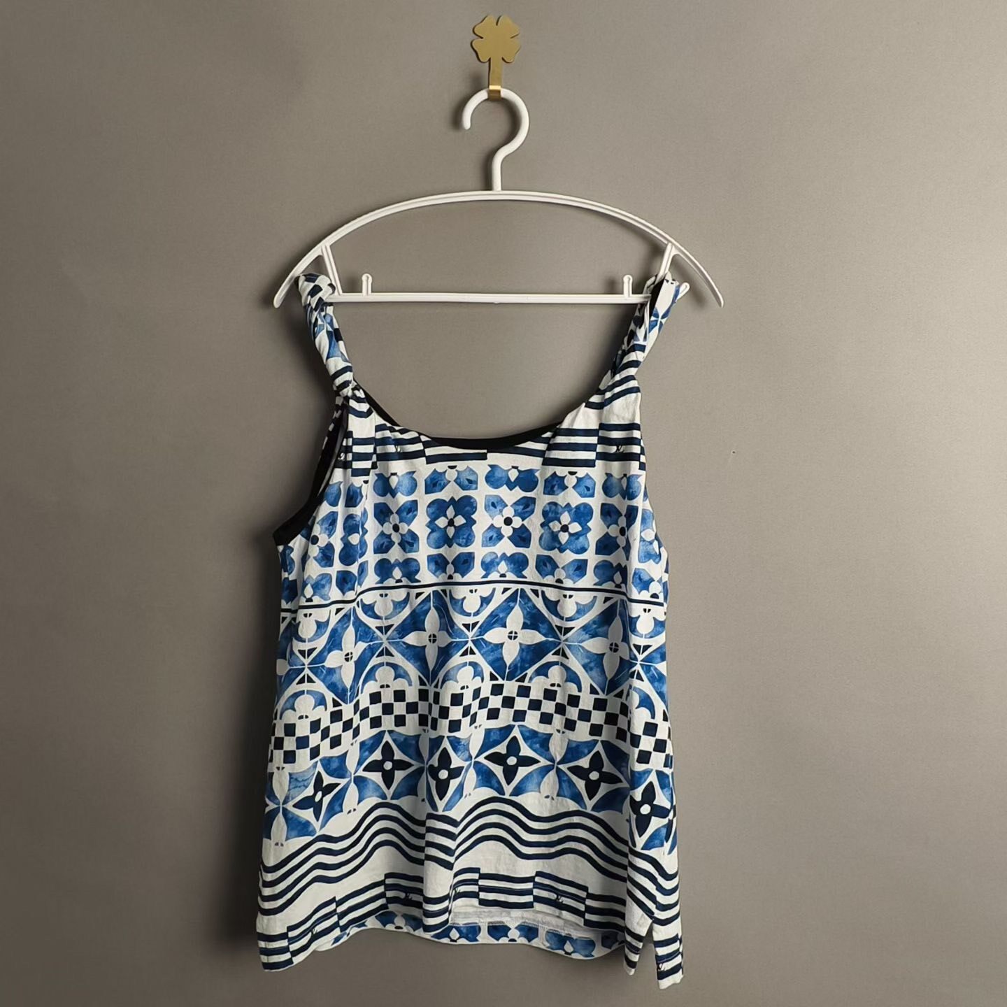 Louis Vuitton Blue Porcelain Slip Dress — front