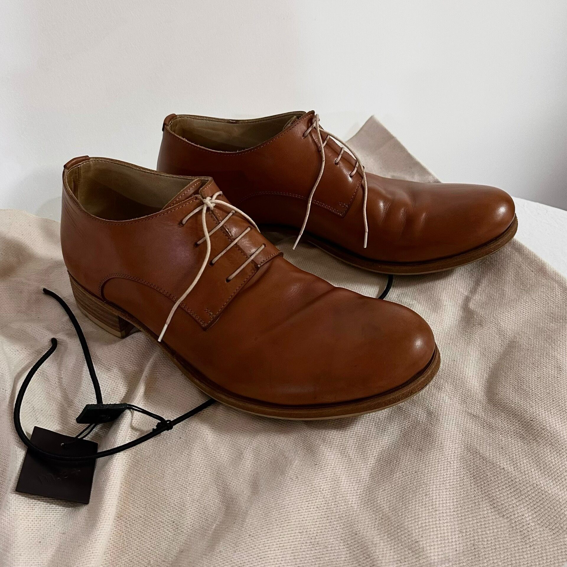 m.a+ Vachetta Leather Derby Shoes — front
