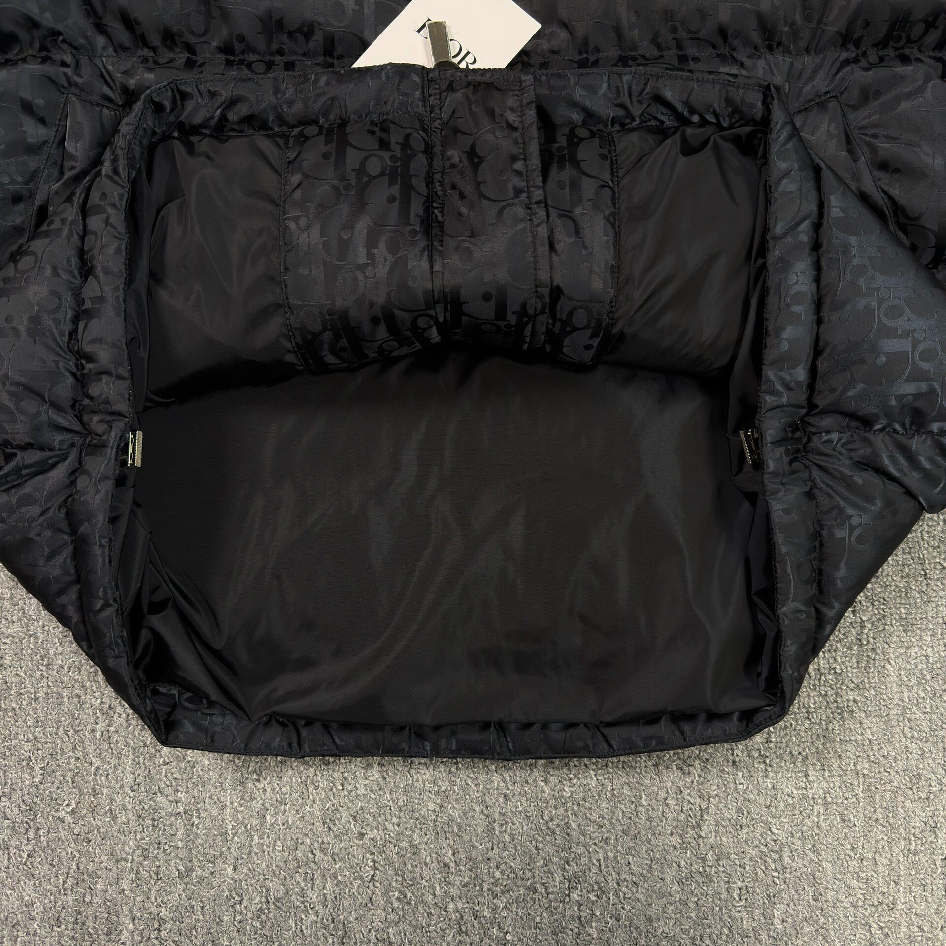 Dior Oblique Black Puffer Down Jacket — label