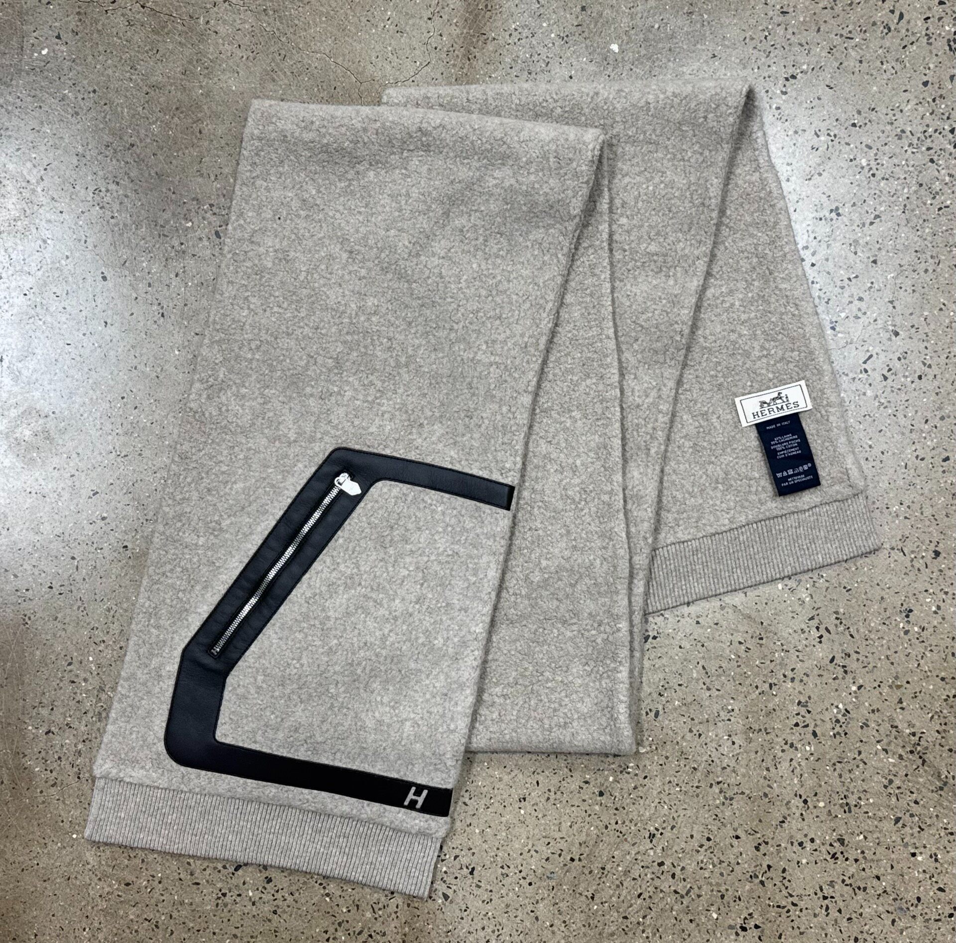 Hermes Teddy Pocket Scarf with H Logo — front