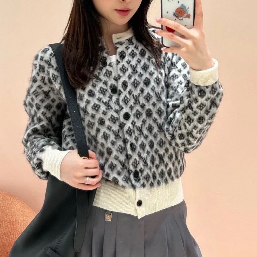 Louis Vuitton SS25 Monogram Knit Cardigan — front
