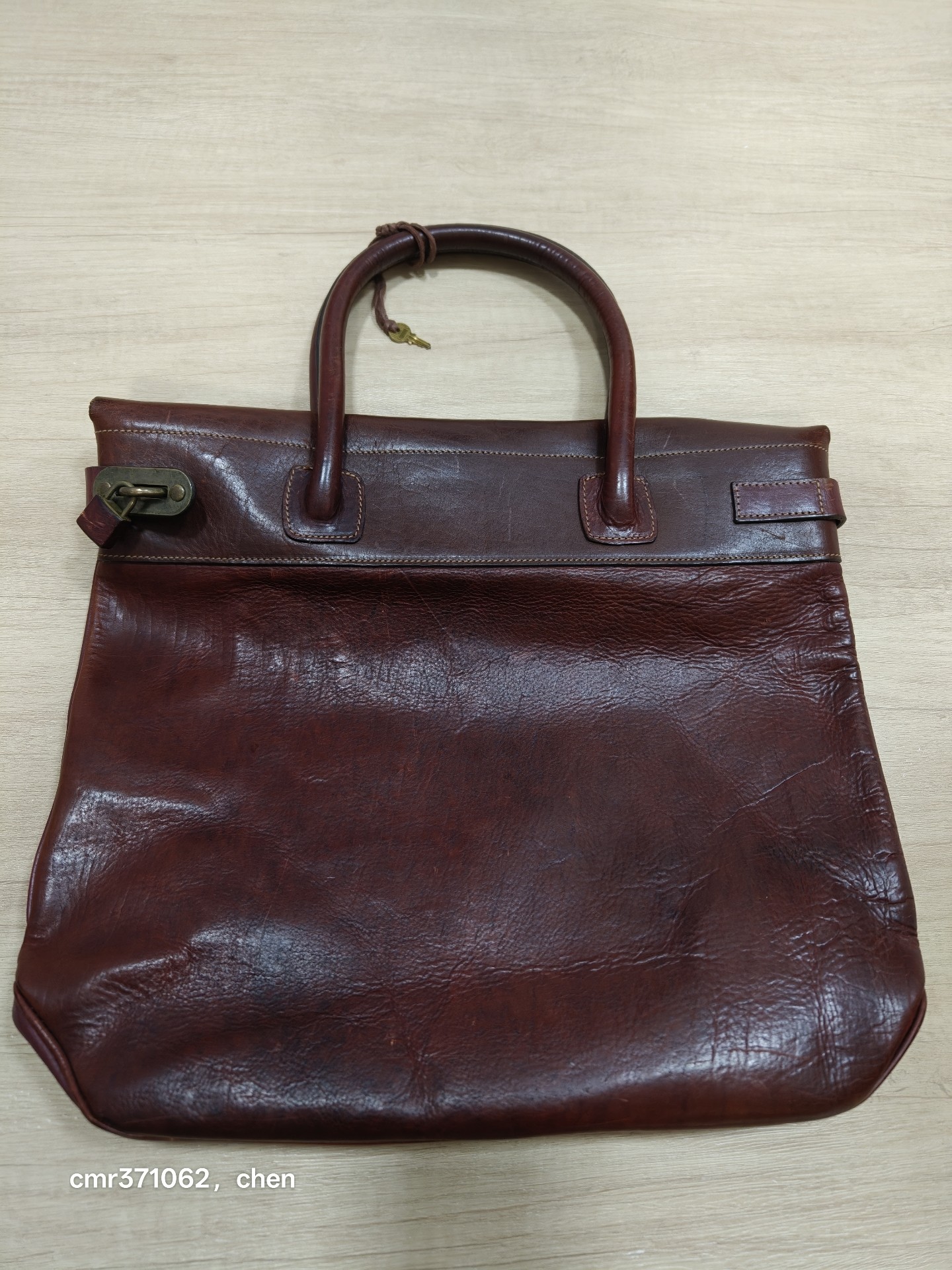 Visvim 13AW Burgundy Mail Satchel — detail