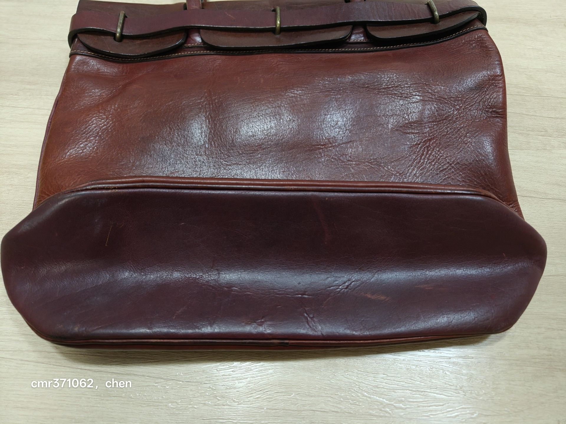 Visvim 13AW Burgundy Mail Satchel — front