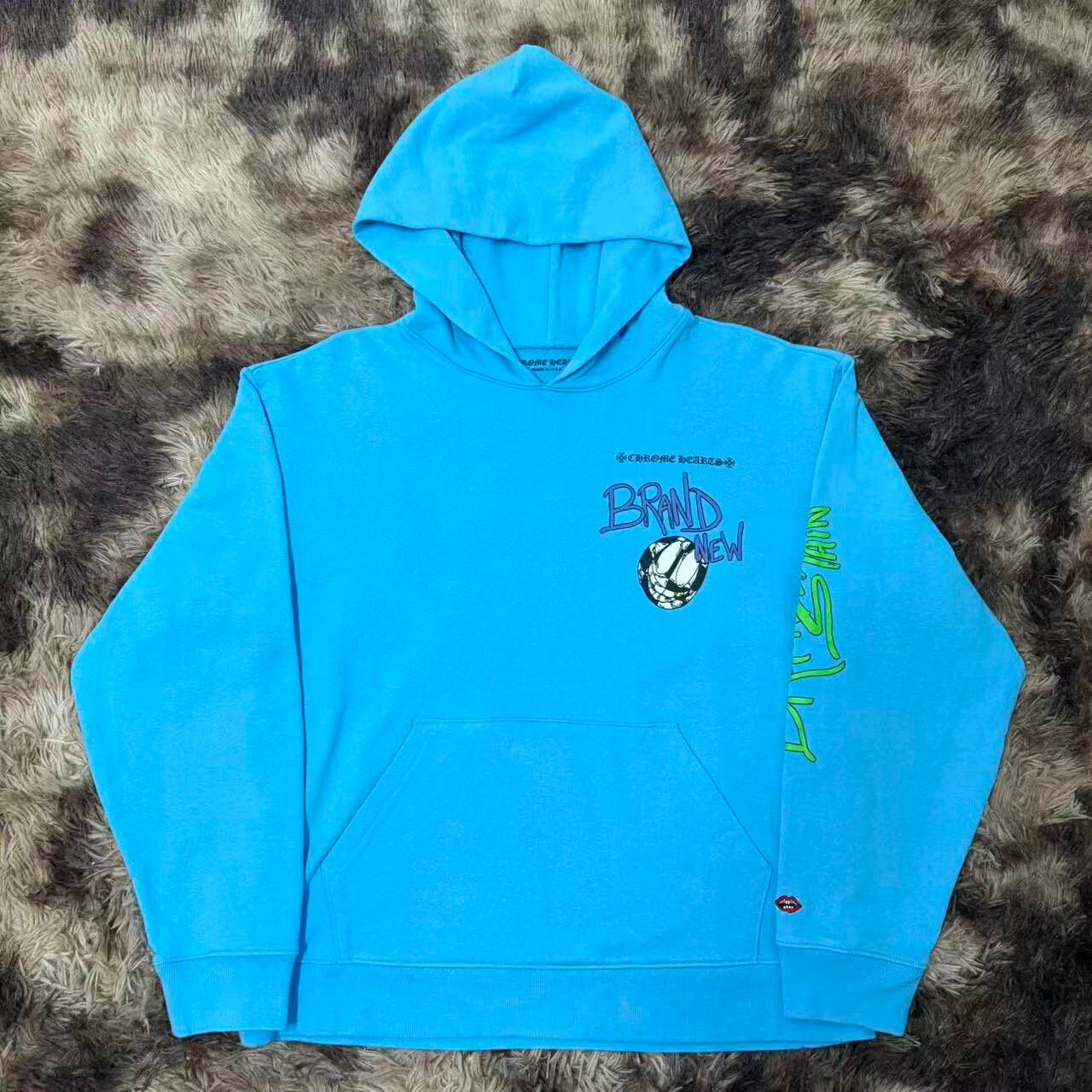 Chrome Hearts Blue Matty Graffiti Hoodie