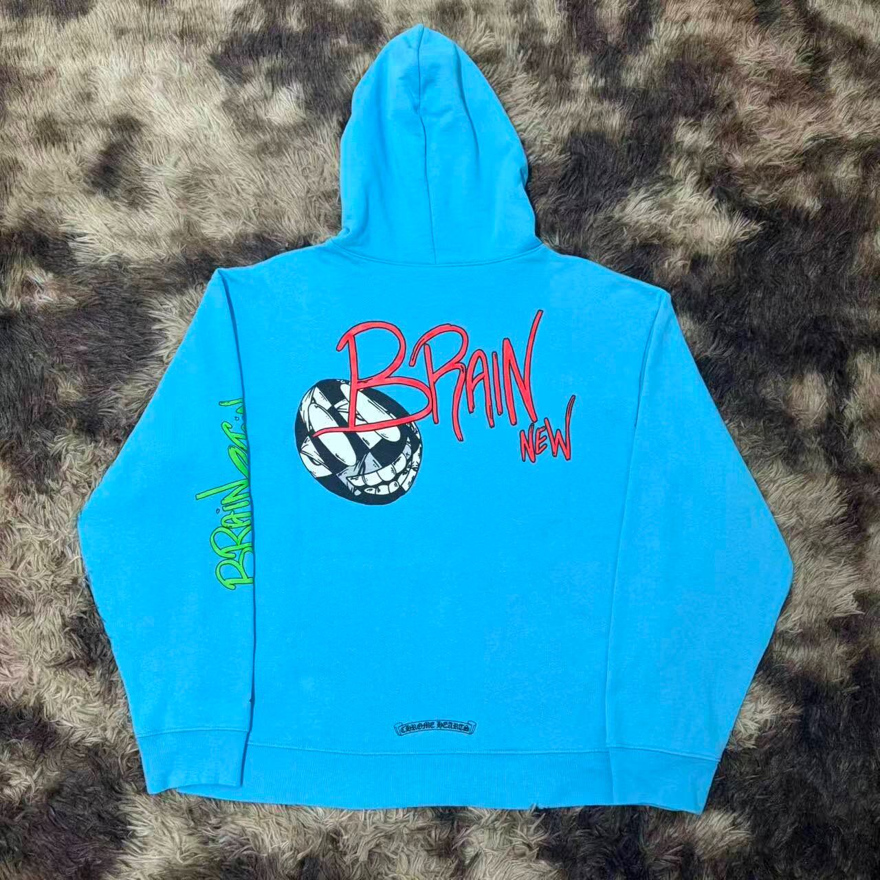 Chrome Hearts Blue Matty Graffiti Hoodie — front