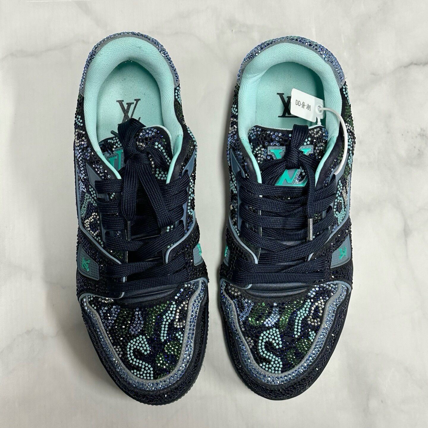 Louis Vuitton LV Trainer Low Diamond Sneakers — front