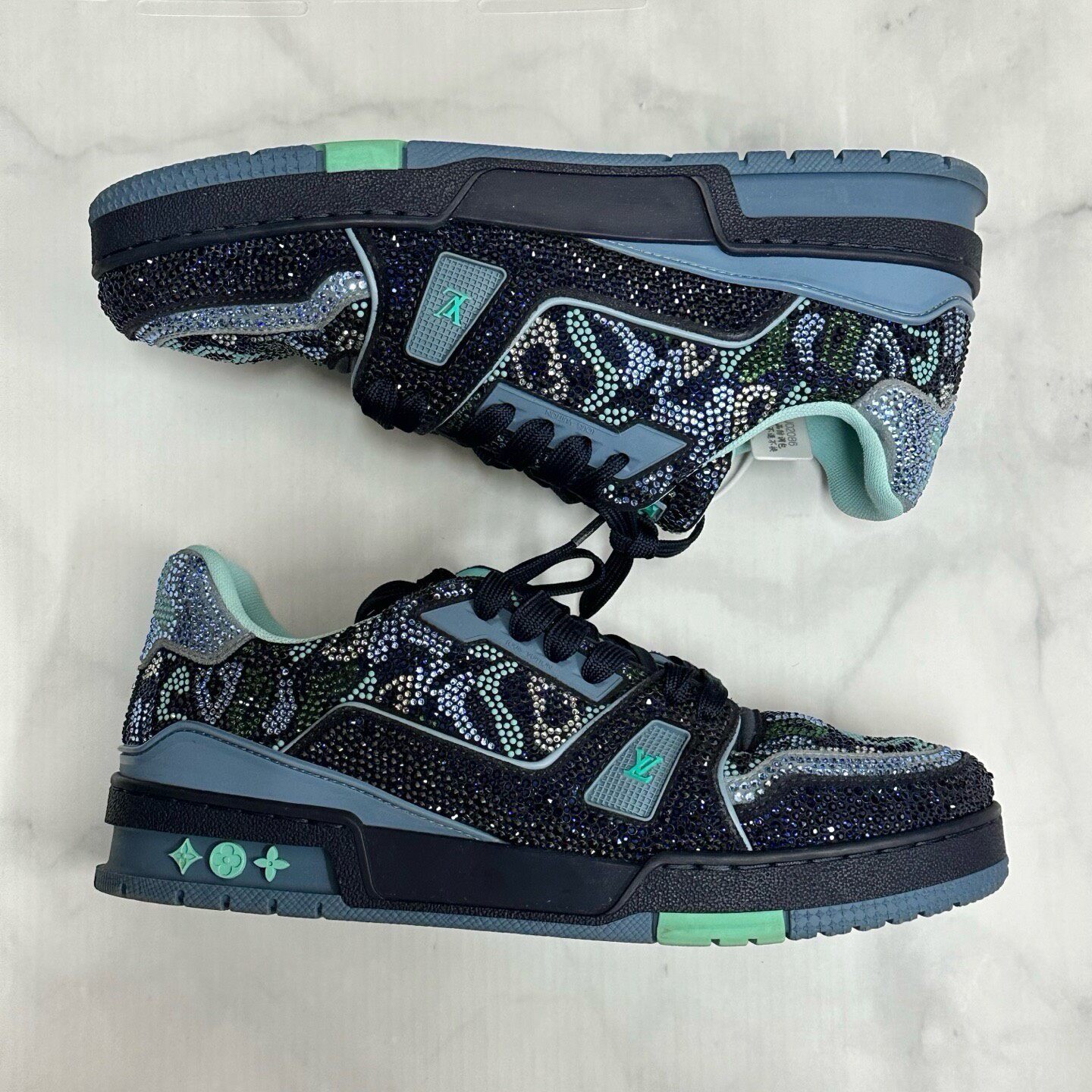 Louis Vuitton LV Trainer Low Diamond Sneakers — back