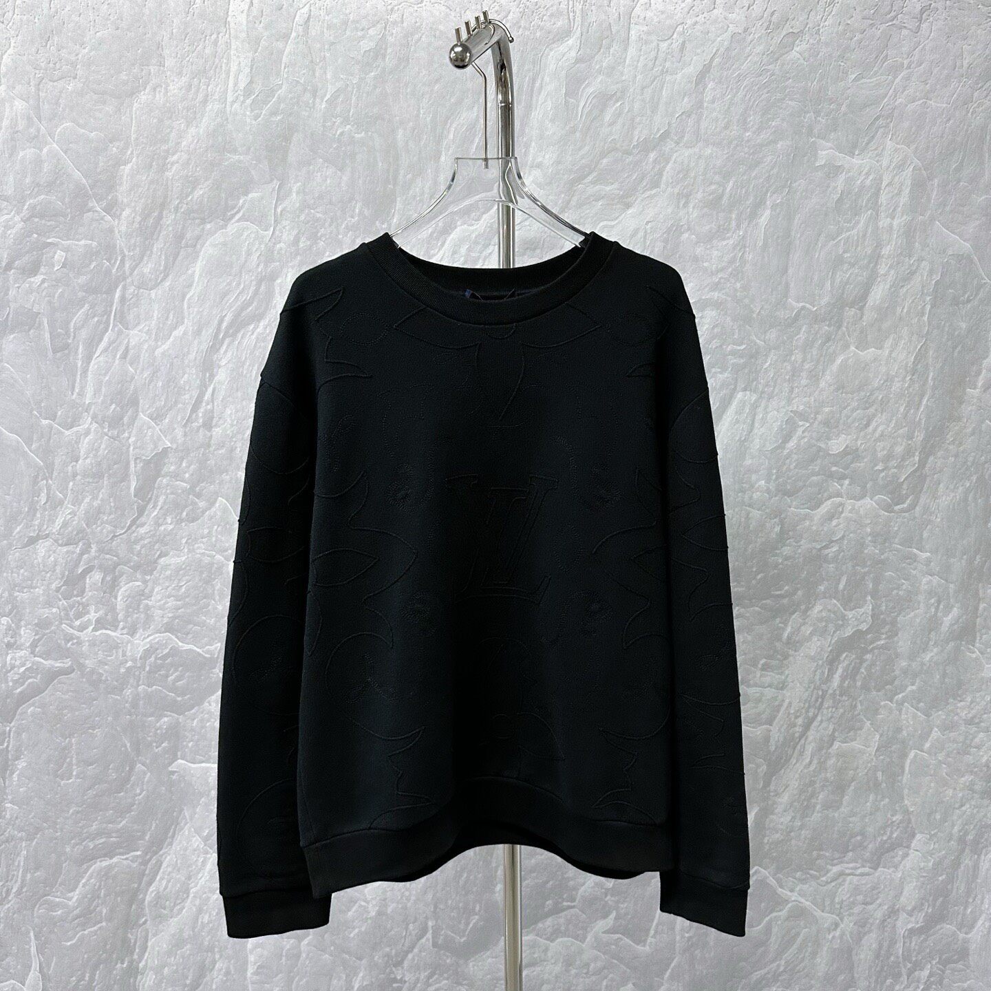 Louis Vuitton FW24 Black Monogram Sweatshirt — front