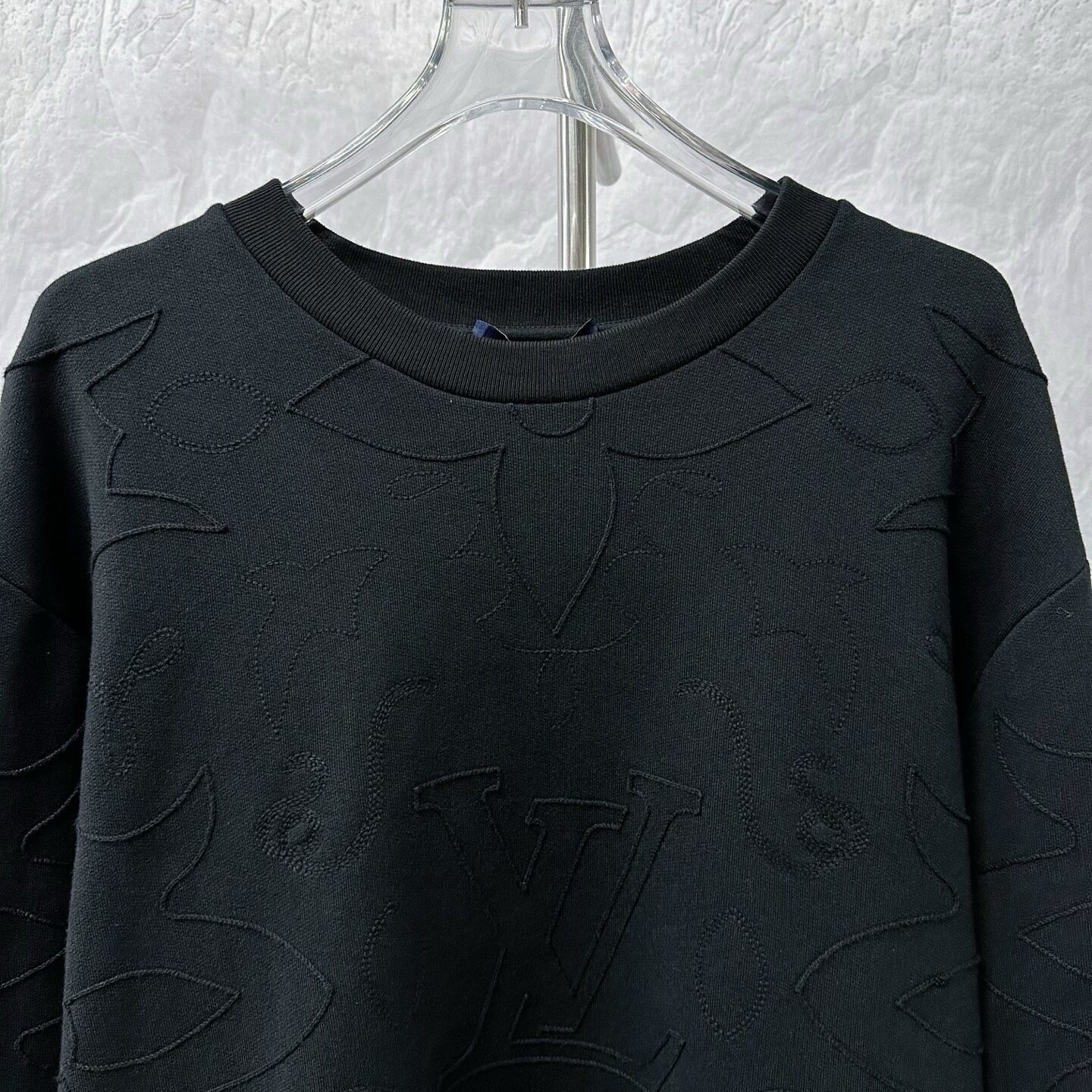 Louis Vuitton FW24 Black Monogram Sweatshirt — detail