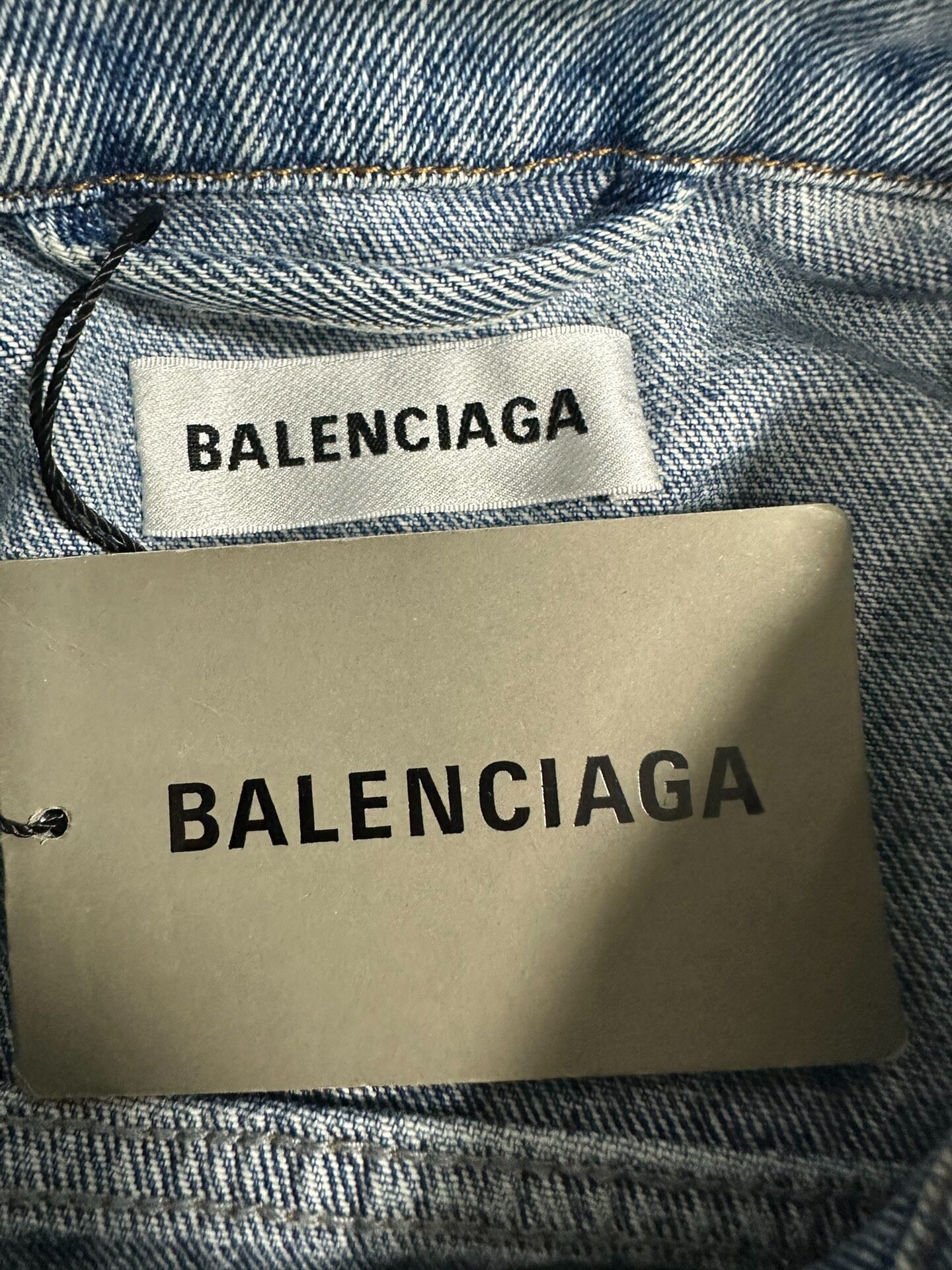 Balenciaga Light Blue Denim Jacket — label