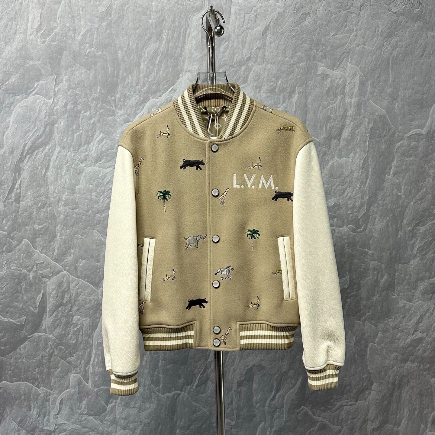 Louis Vuitton SS26 Embroidered Baseball Jacket — back