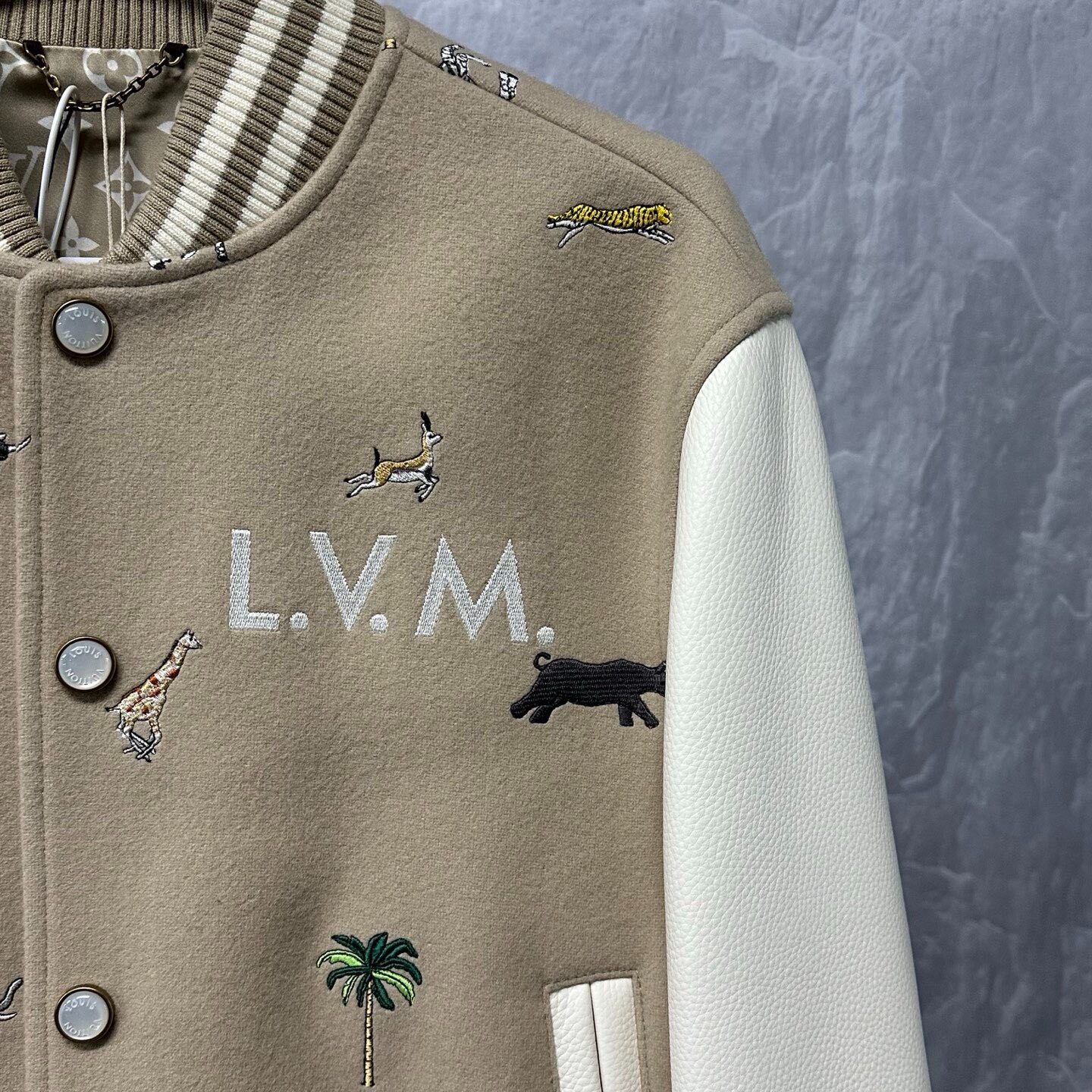 Louis Vuitton SS26 Embroidered Baseball Jacket — front