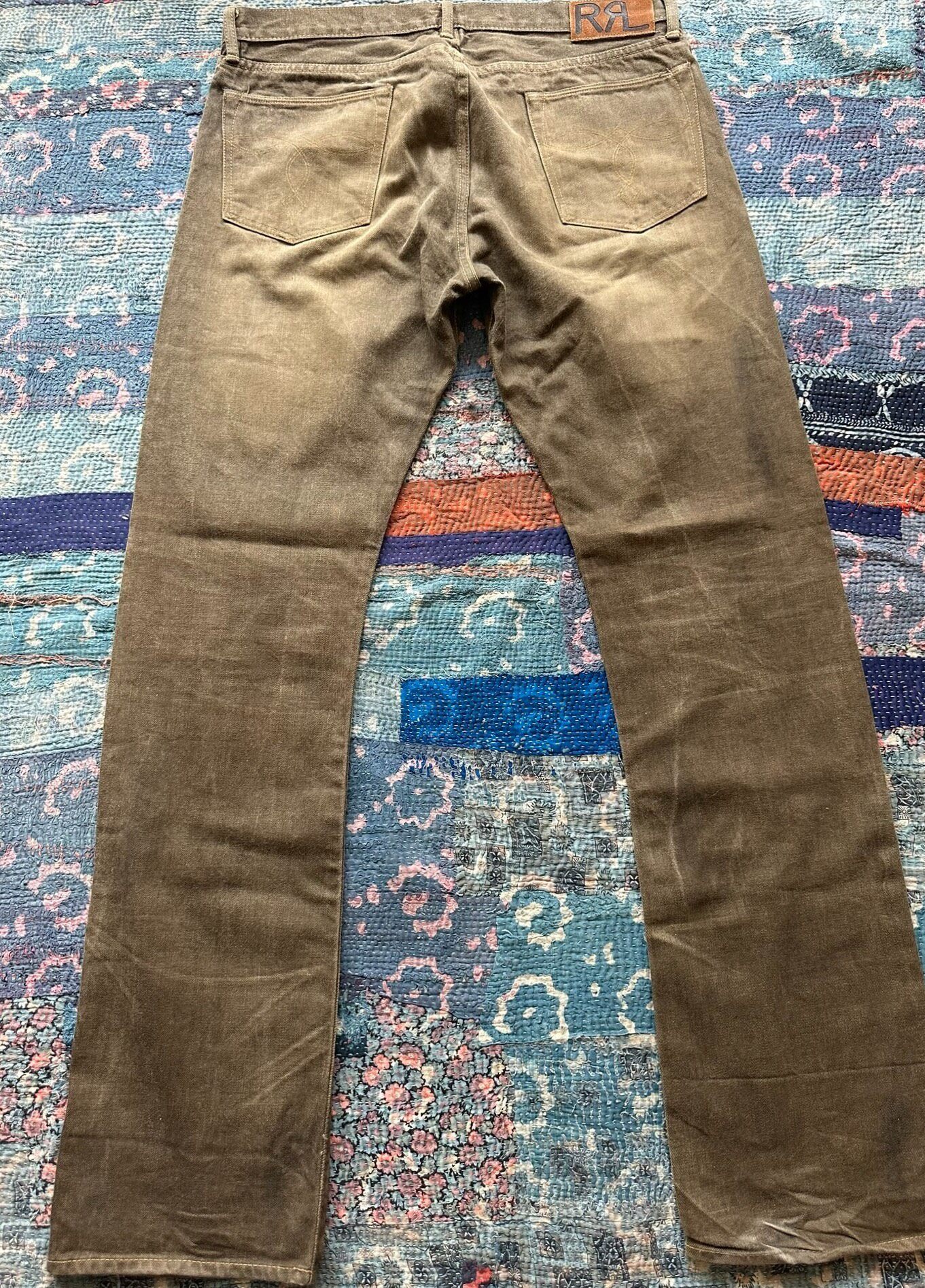 RRL Mud-Dyed Straight Leg Jeans — detail