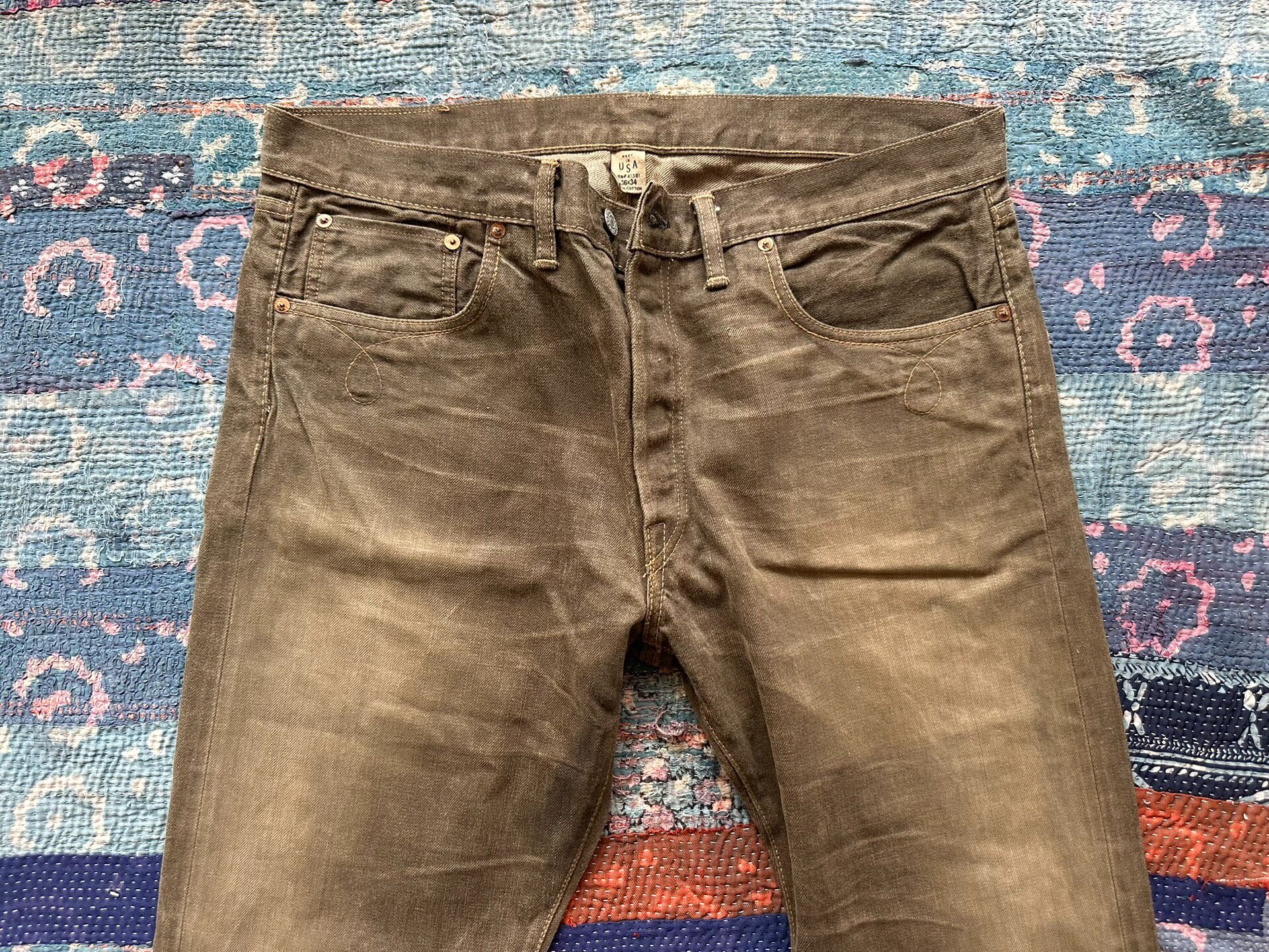 RRL Mud-Dyed Straight Leg Jeans — front