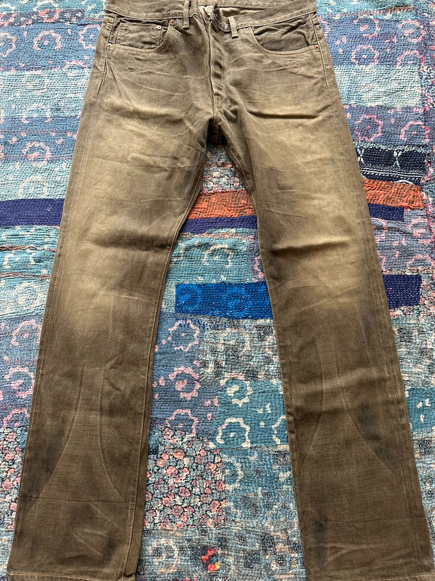RRL Mud-Dyed Straight Leg Jeans