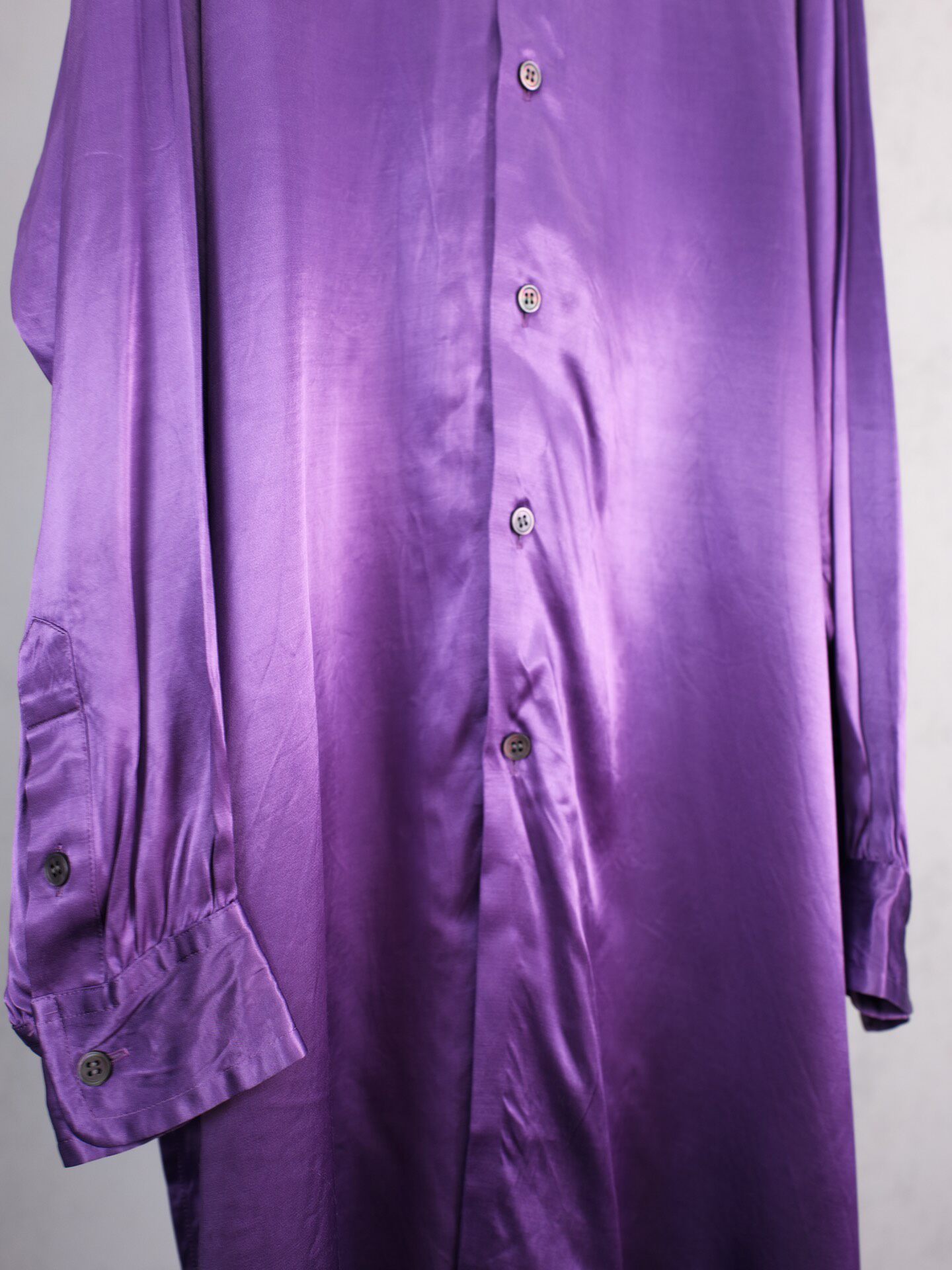 Yohji Yamamoto 04AW Purple Satin Shirt — back