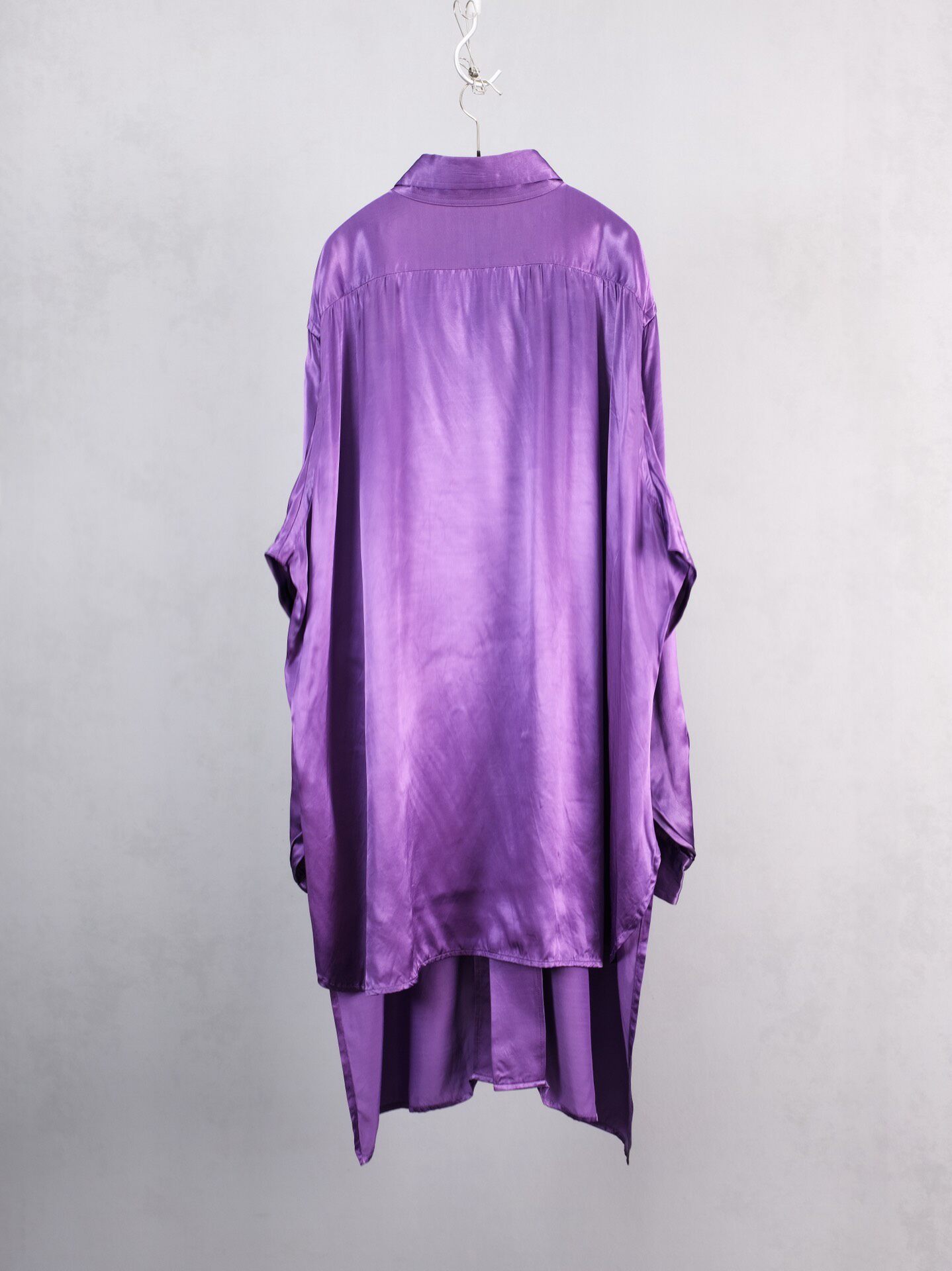 Yohji Yamamoto 04AW Purple Satin Shirt — front
