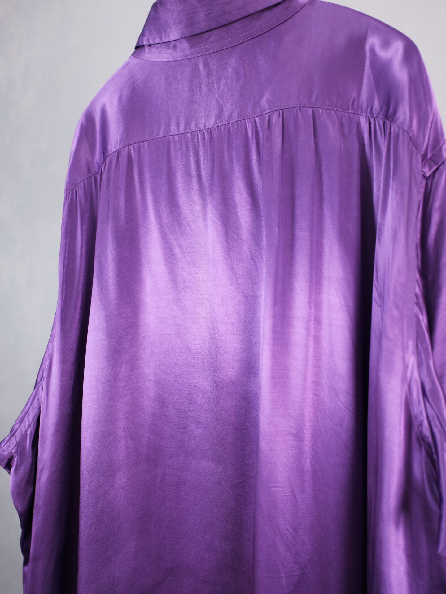 Yohji Yamamoto 04AW Purple Satin Shirt — label