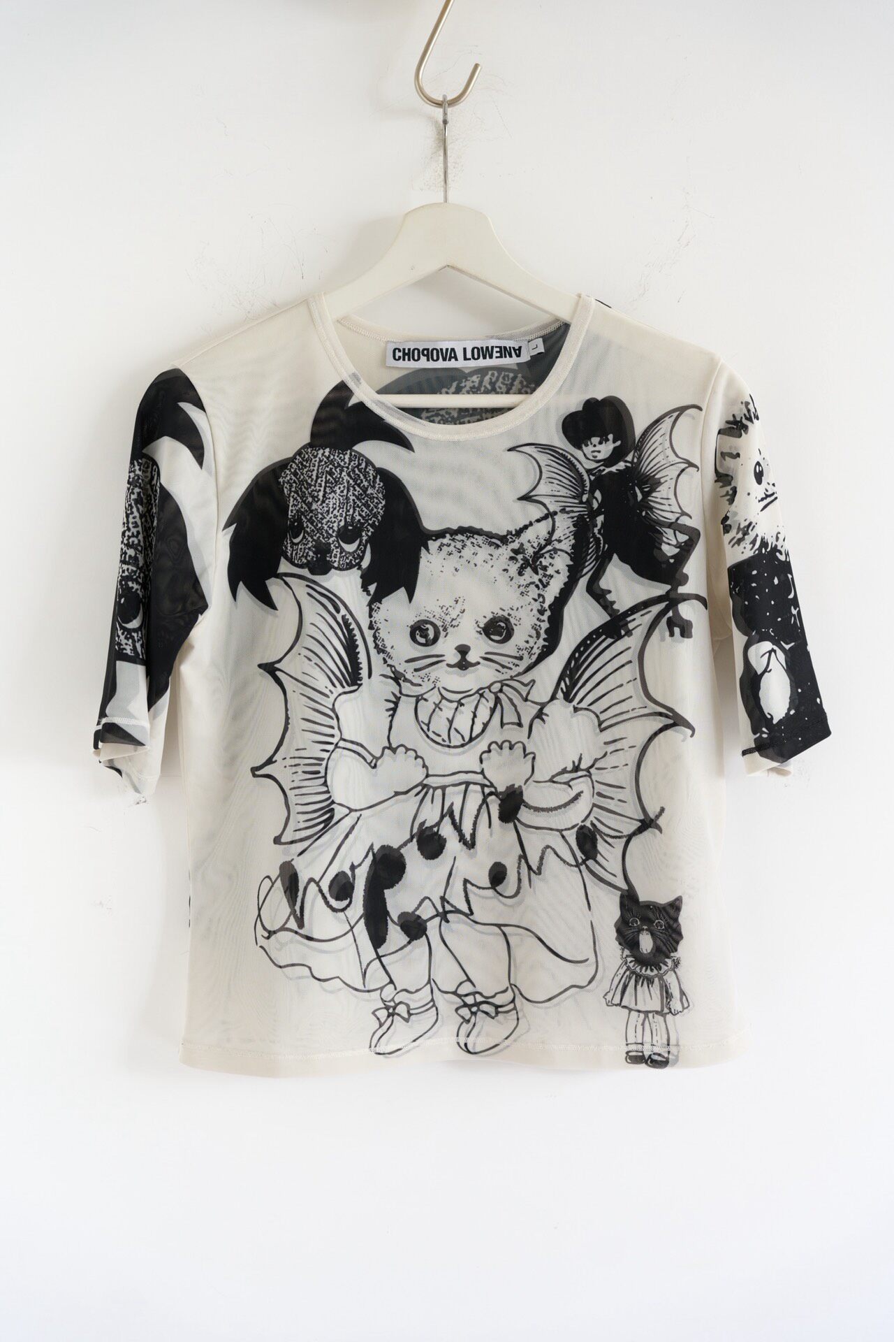 Chopova Lowena Cat Print Mesh Tee