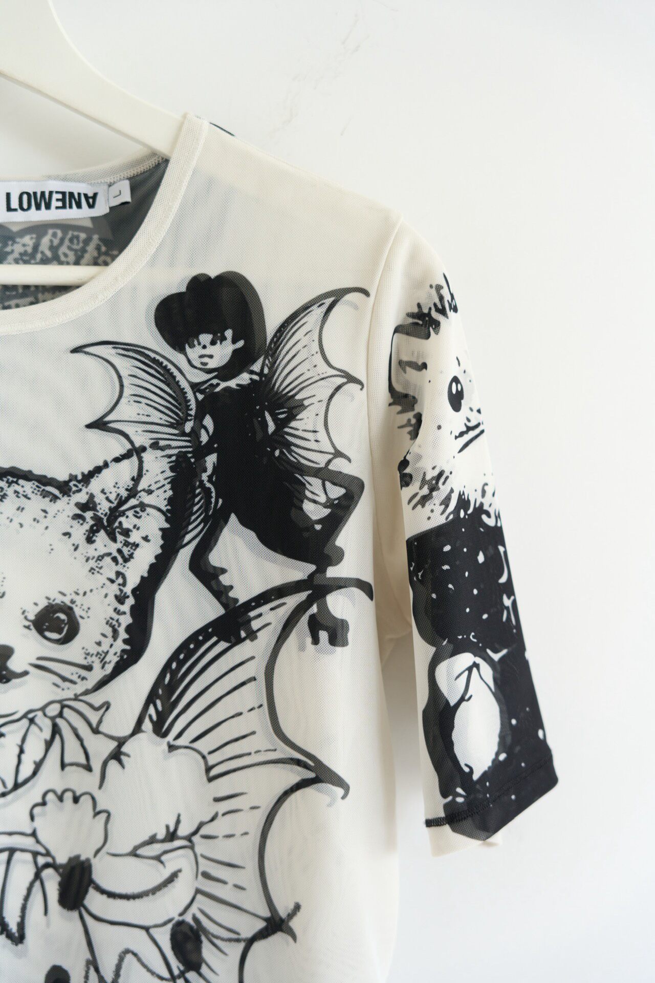 Chopova Lowena Cat Print Mesh Tee — back