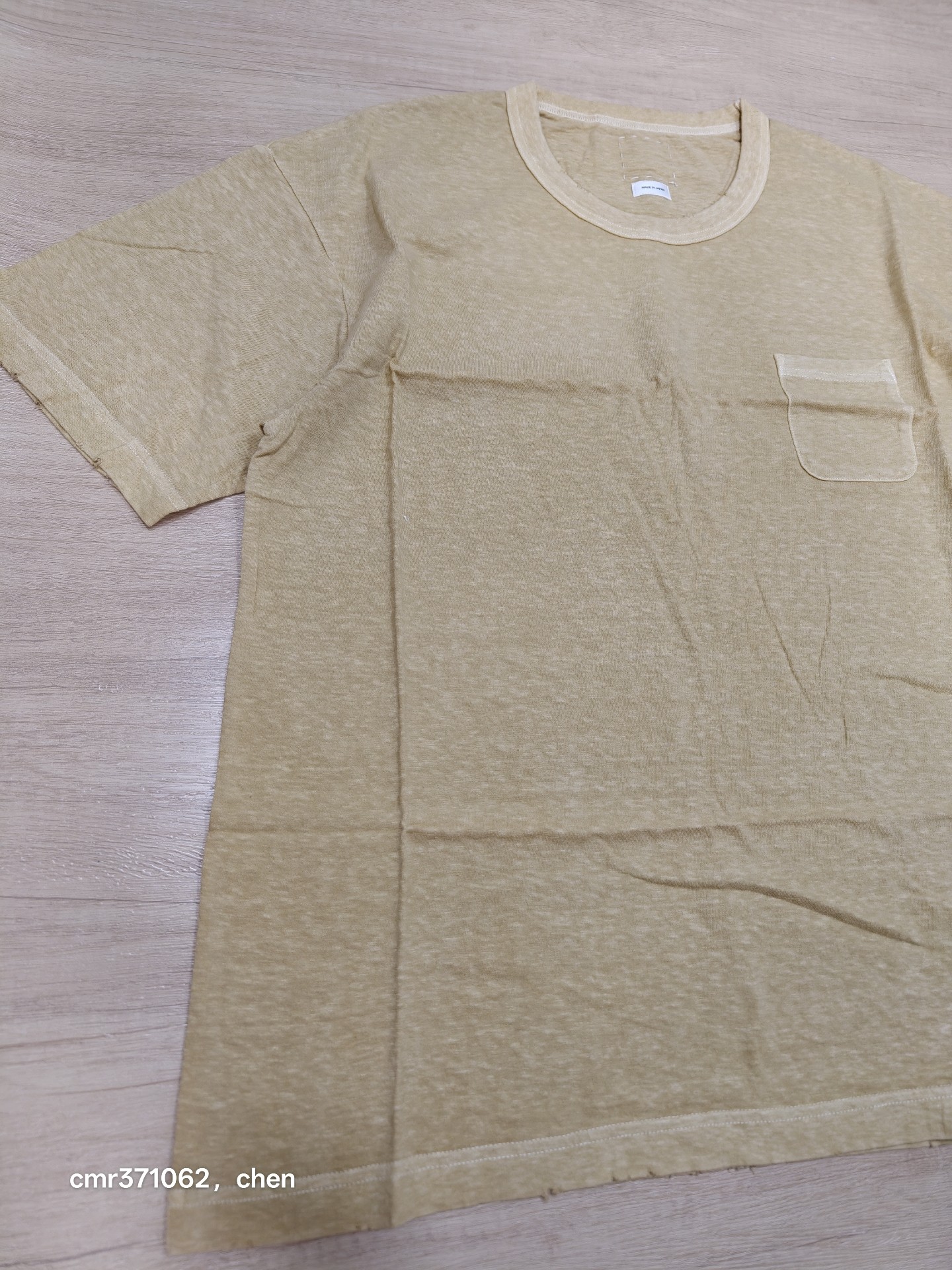 Visvim 21AW Jumbo Mustard Short Sleeve Tee — detail