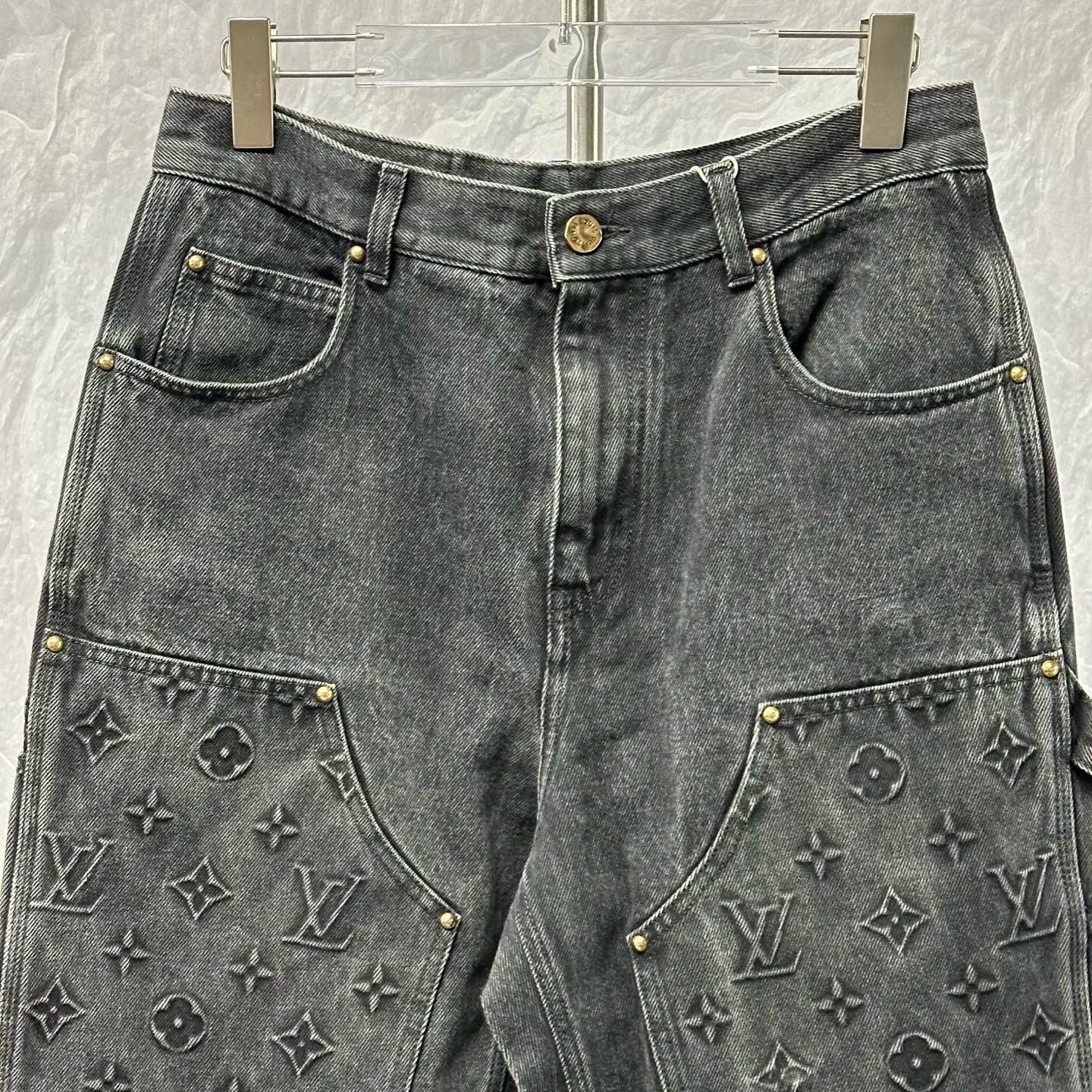 Louis Vuitton FW23 Monogram Denim Jeans — detail