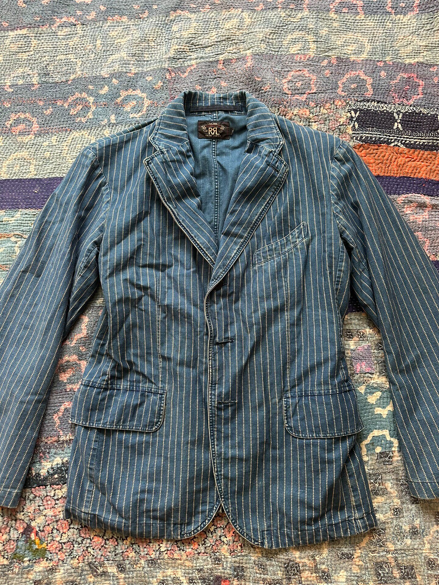 RRL Wabash Blue Striped Jacket