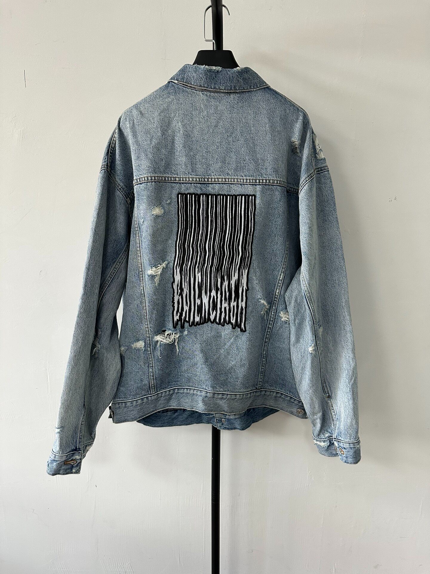 Balenciaga Barcode Denim Jacket — front