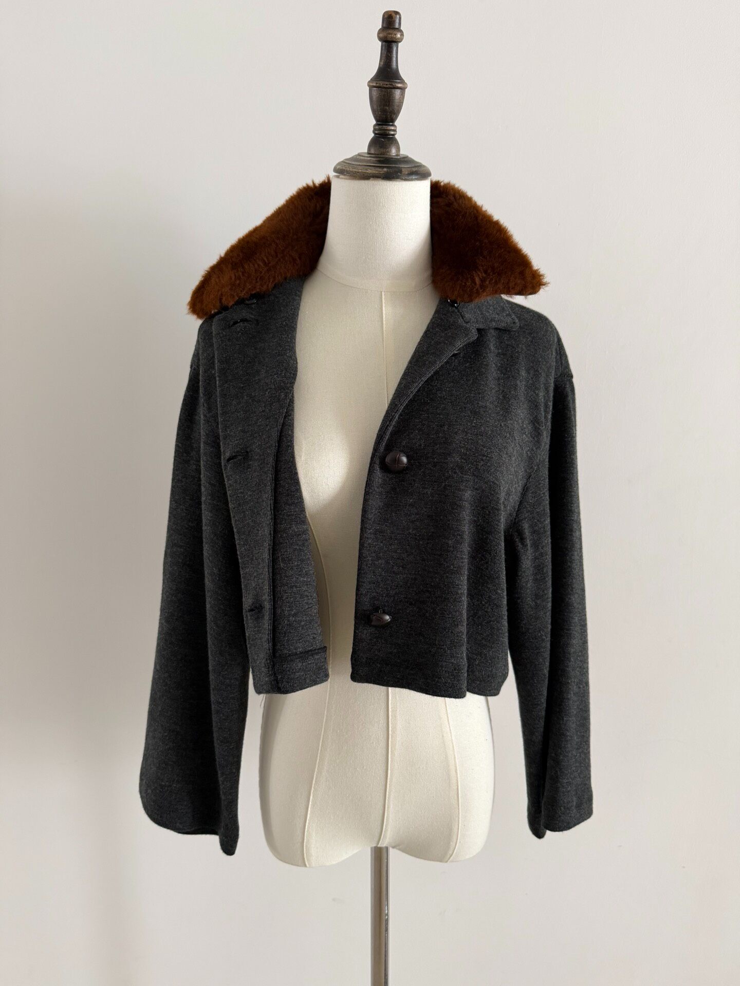 Jean Paul Gaultier Cropped Fur Collar Jacket — detail
