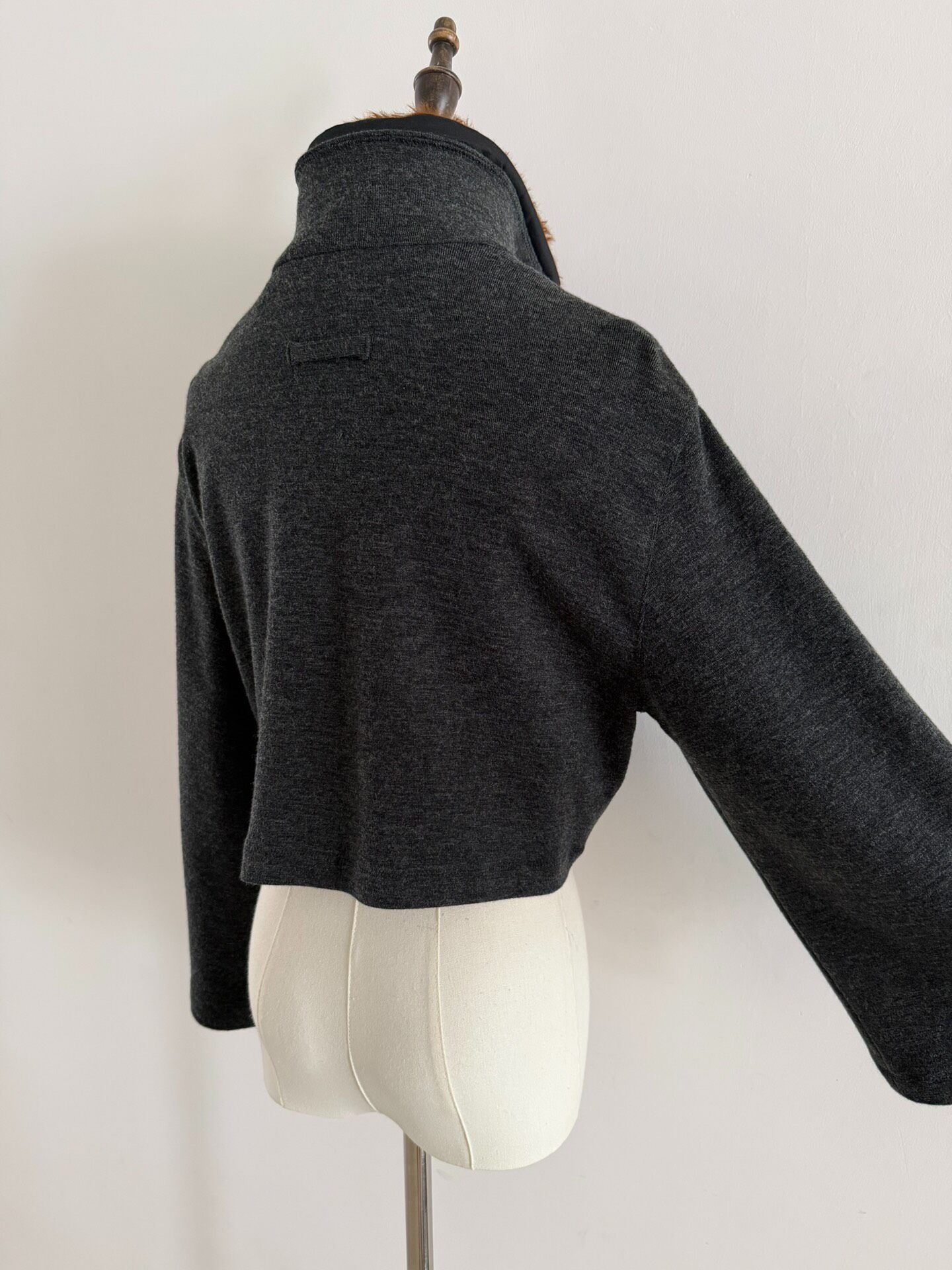 Jean Paul Gaultier Cropped Fur Collar Jacket — back