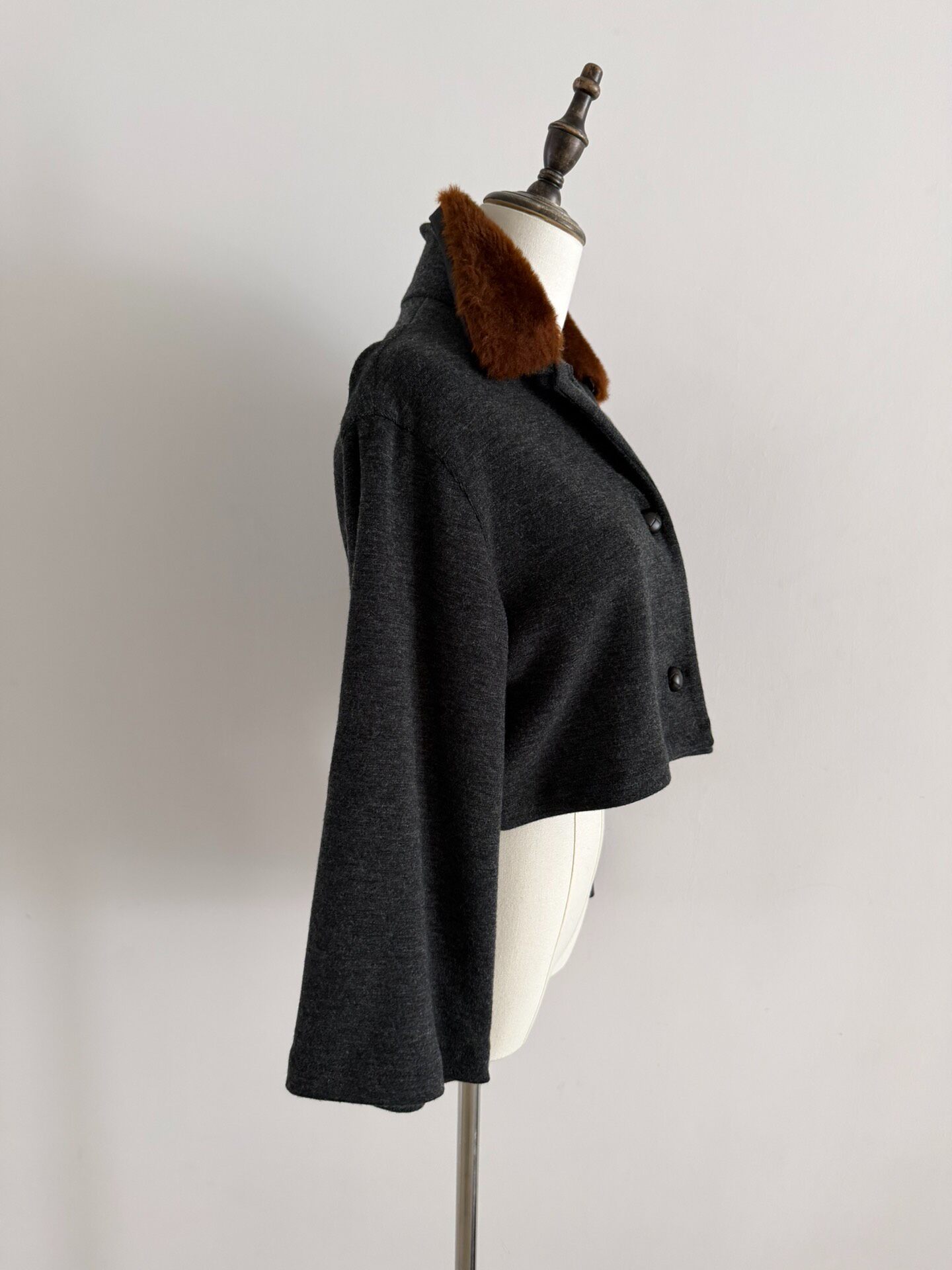 Jean Paul Gaultier Cropped Fur Collar Jacket — front