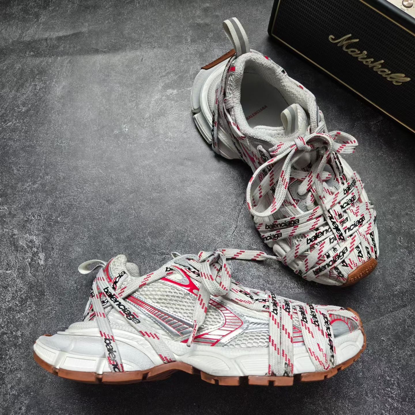 Balenciaga 3XL White Red Sneakers — label