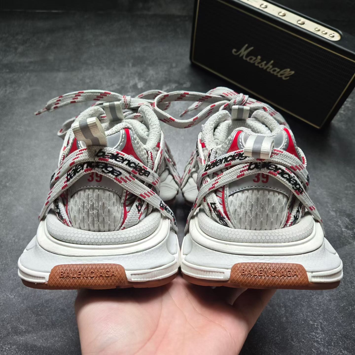 Balenciaga 3XL White Red Sneakers — detail