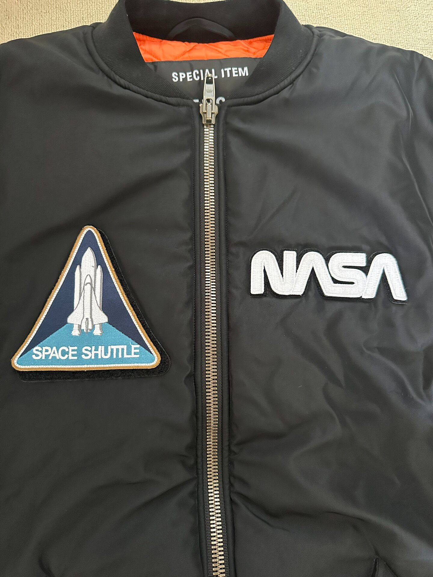 Balenciaga NASA Black Bomber Jacket — detail