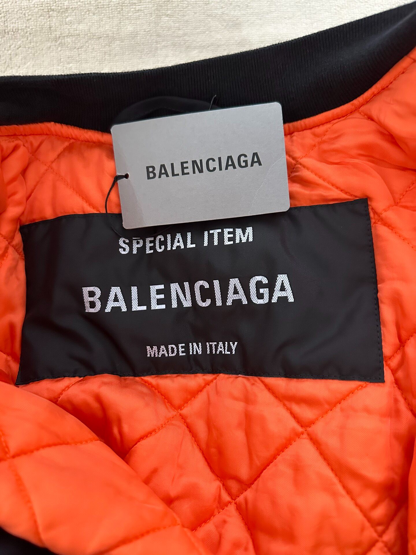 Balenciaga NASA Black Bomber Jacket — label